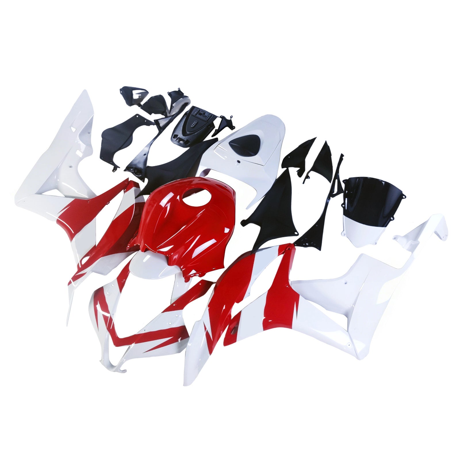 Amotopart 2007-2008 Honda CBR600RR Red White Fairing Kit