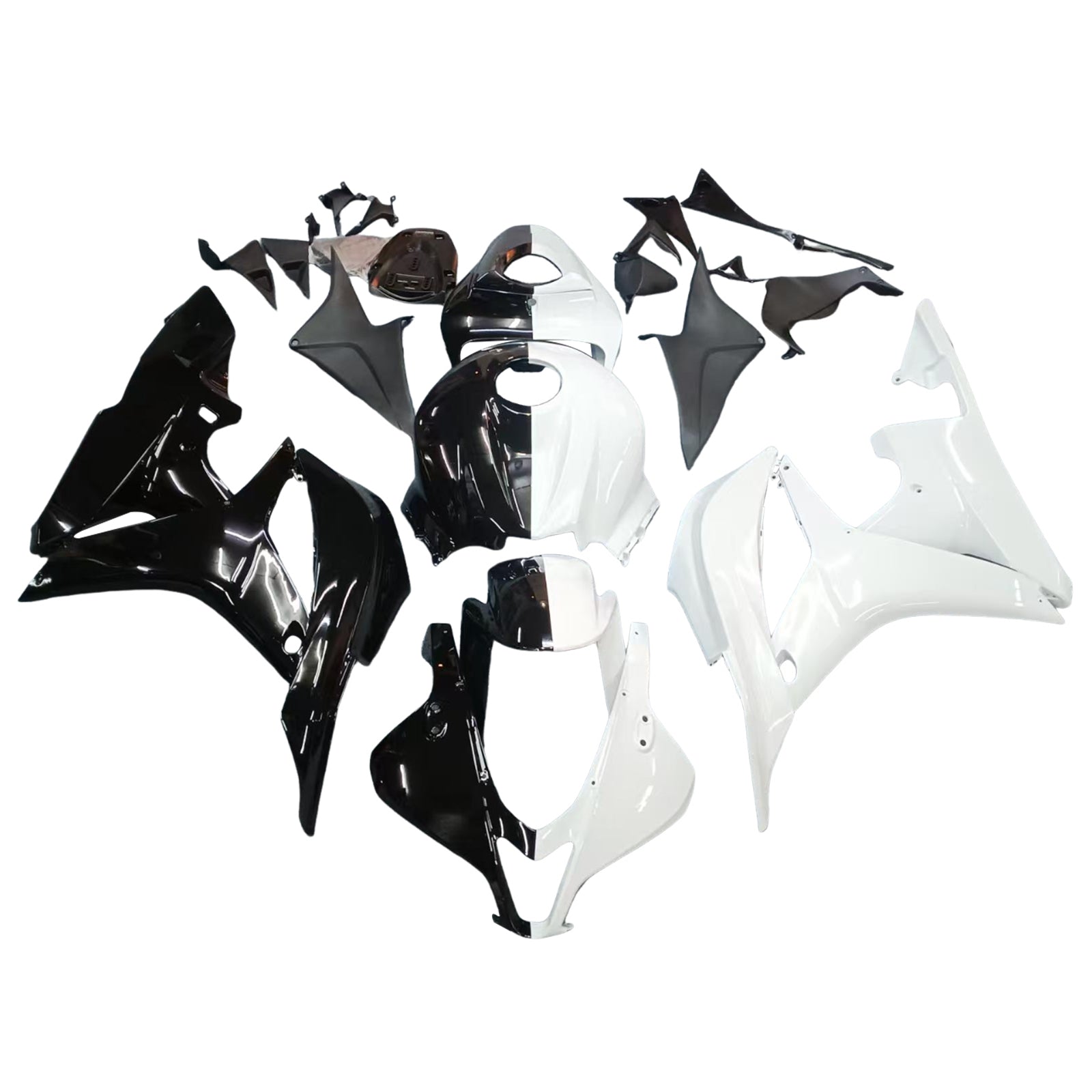 Amotopart 2007-2008 Honda CBR600RR Kit de carénage blanc noir brillant