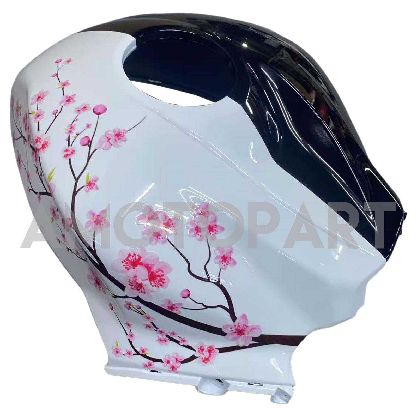 Amotopart 2007-2008 Honda CBR600RR Black White Cherry Blossom Fairing Kit