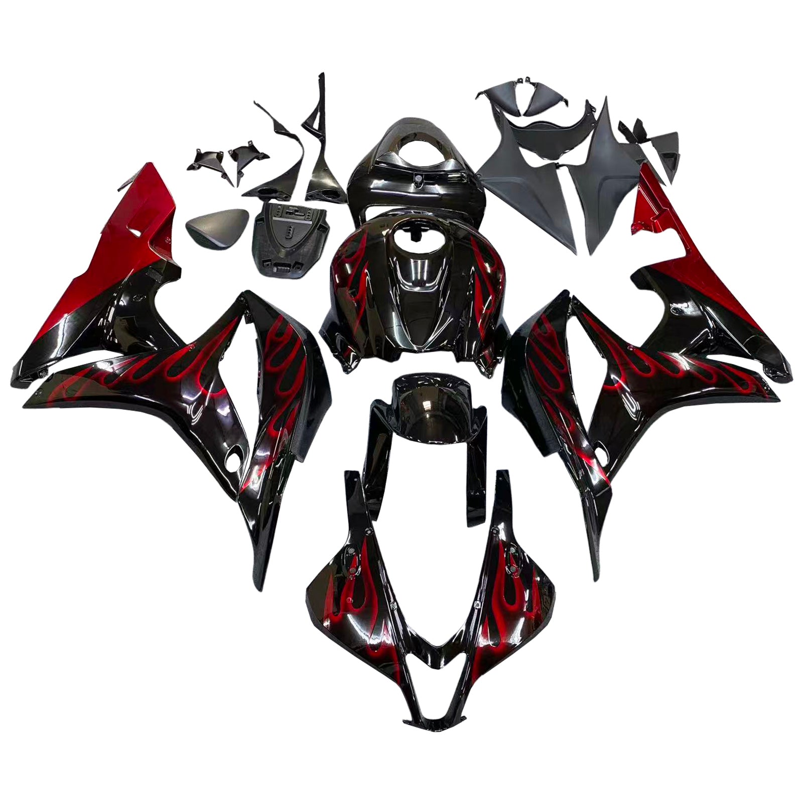Amotopart 2007-2008 Honda CBR600RR Red & Black Fairing Kit