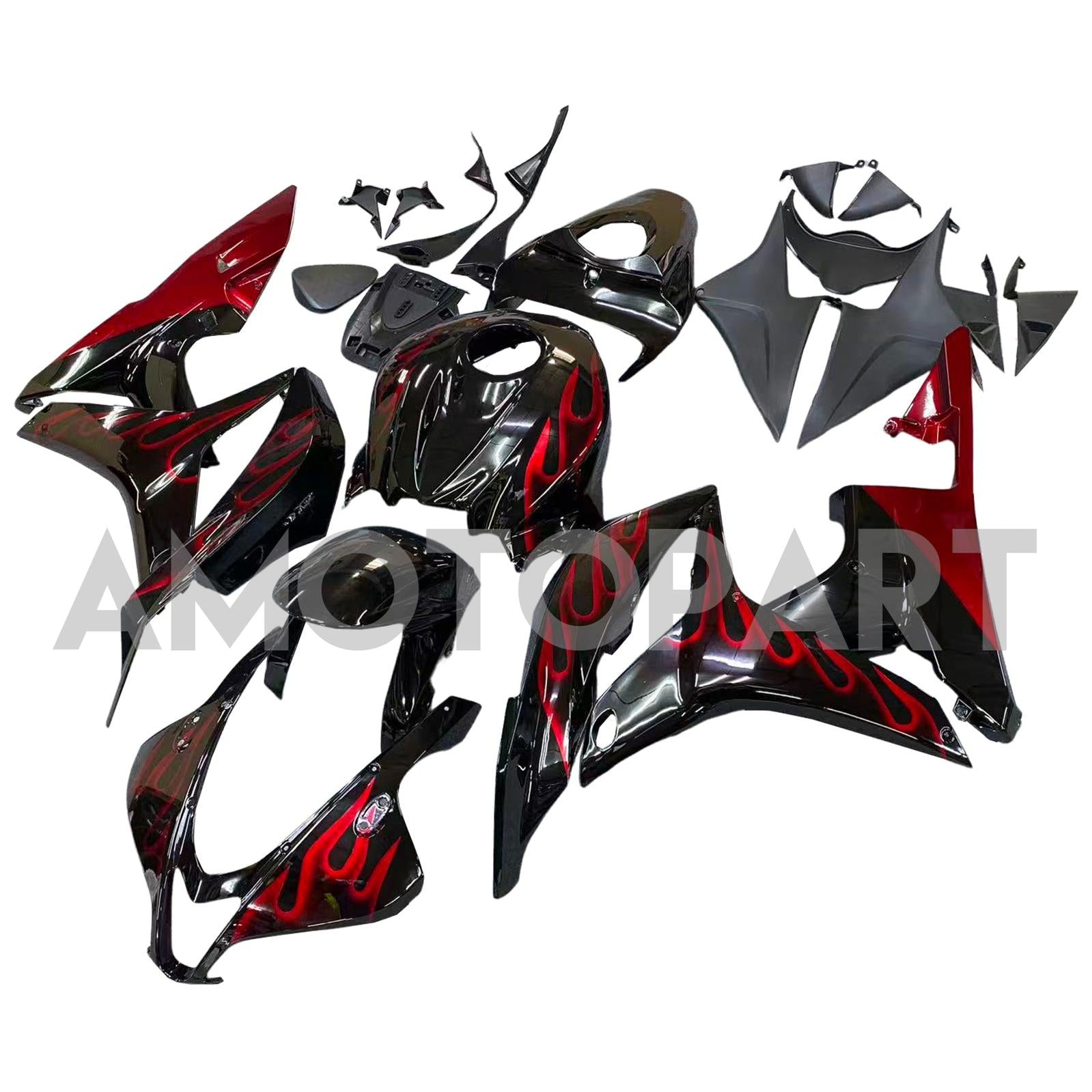 Amotopart 2007-2008 Honda CBR600RR Red & Black Fairing Kit