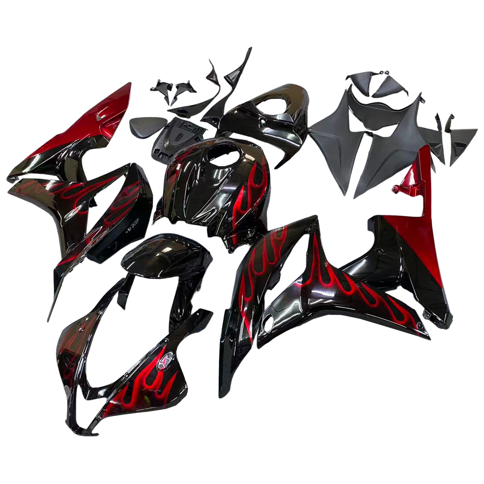 Amotopart 2007-2008 Honda CBR600RR Red & Black Fairing Kit