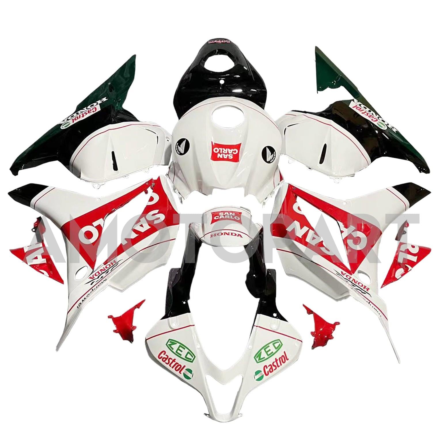 Amotopart 2009-2012 Honda CBR600RR White&Red Fairing Kit