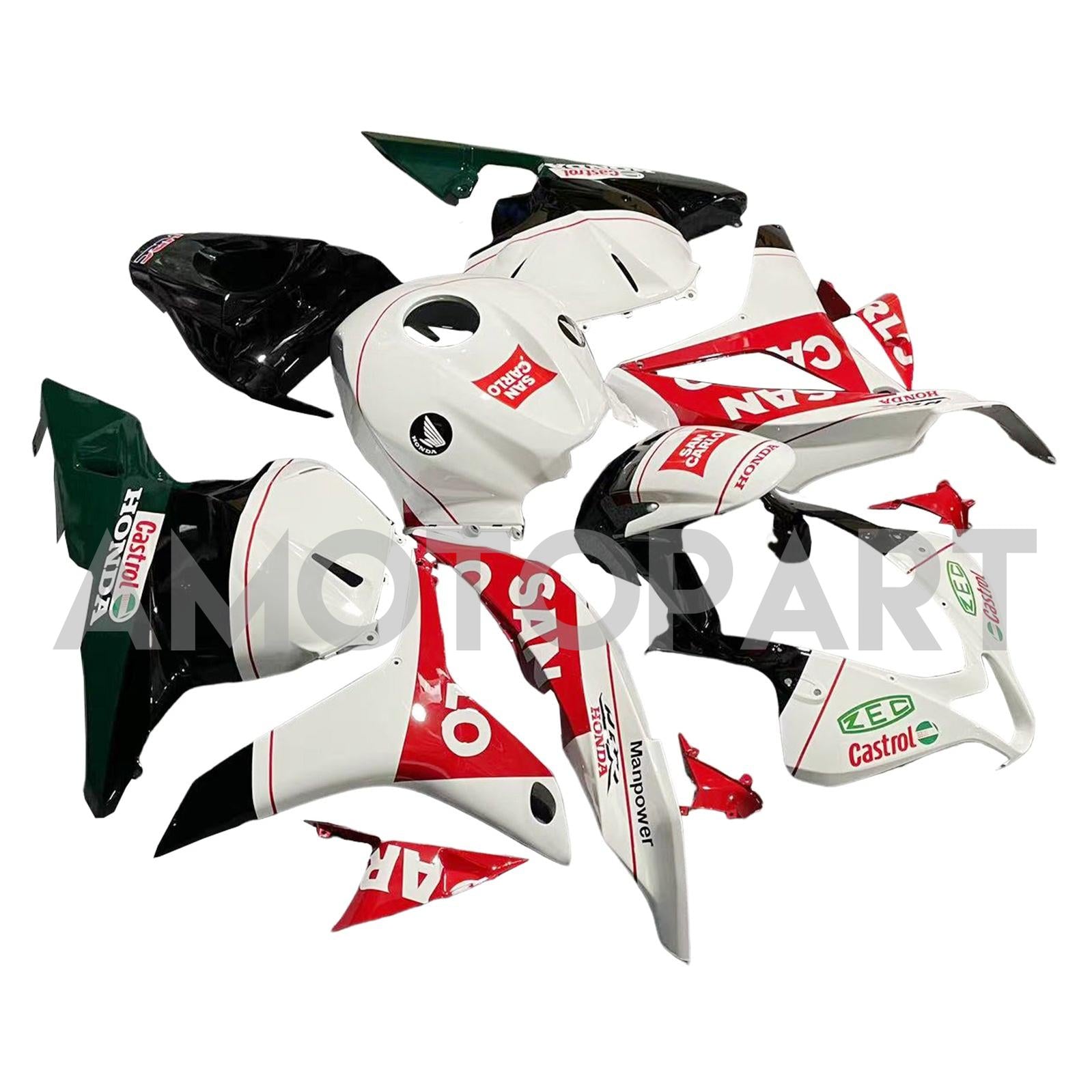 Amotopart 2009-2012 Honda CBR600RR White&Red Fairing Kit
