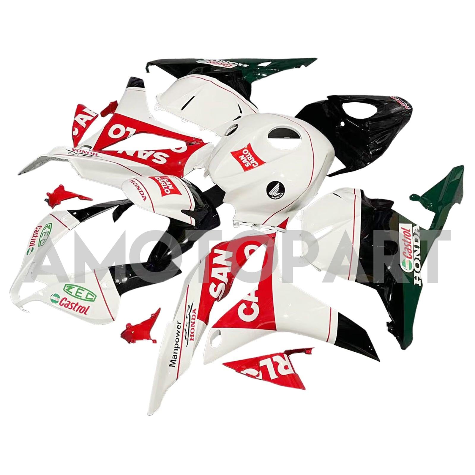 Amotopart 2009-2012 Honda CBR600RR White&Red Fairing Kit