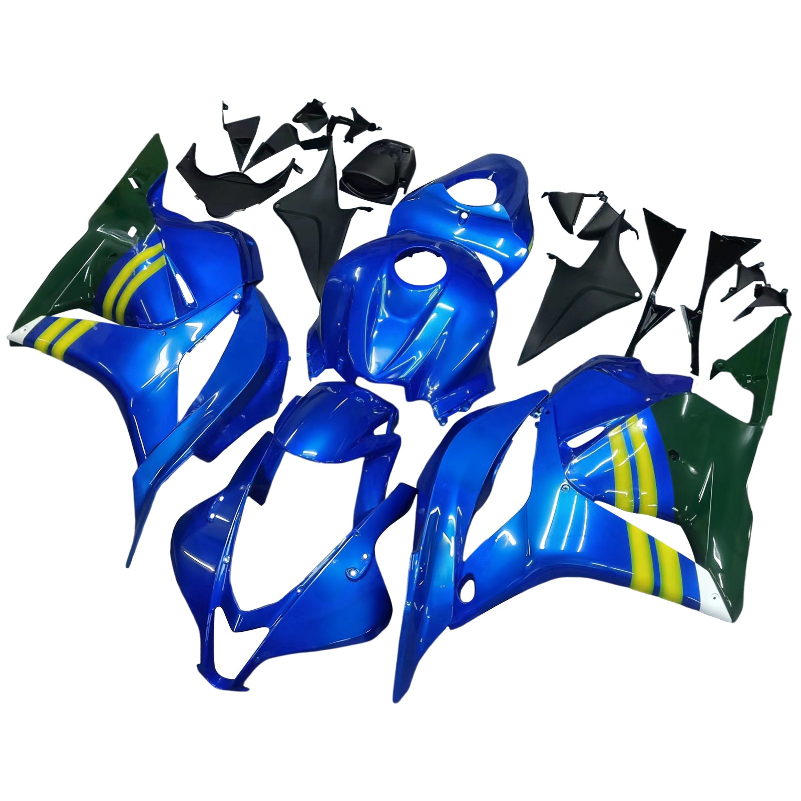 Amotopart Honda CBR600RR Bleu 2009-2012&Kit de carénage vert