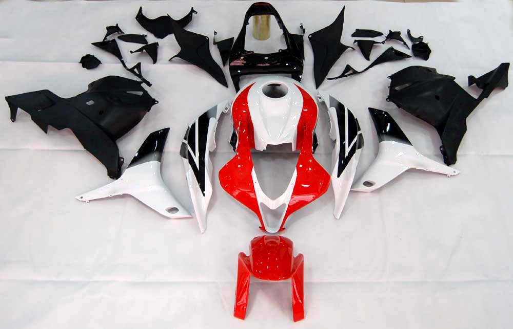 Amotopart Honda CBR600RR Rouge 2009-2012&Kit de carénage blanc