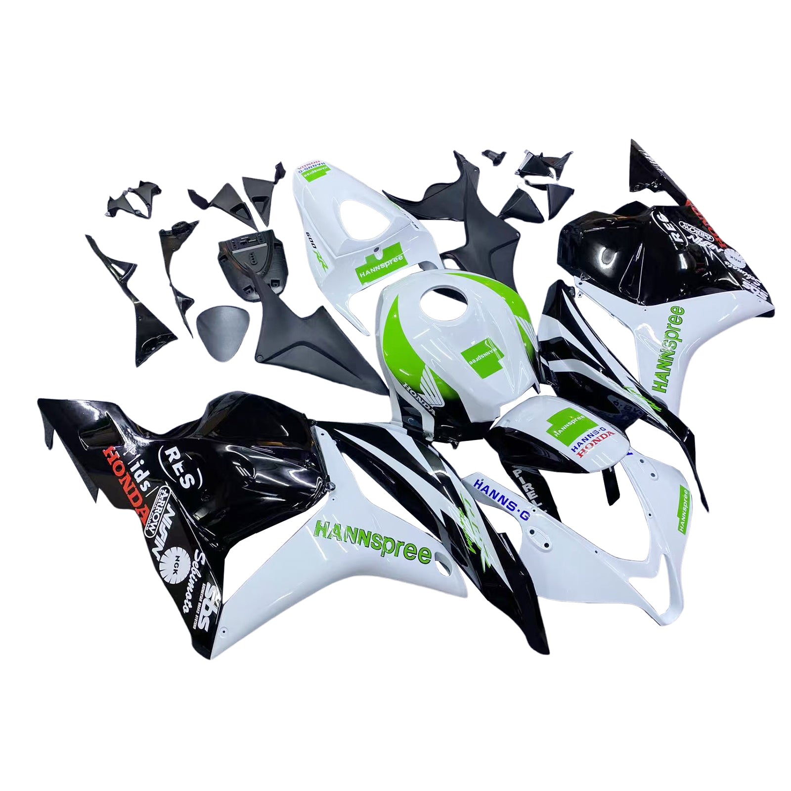 Amotopart 2009-2012 Honda CBR600RR Green&White Style1 Fairing Kit