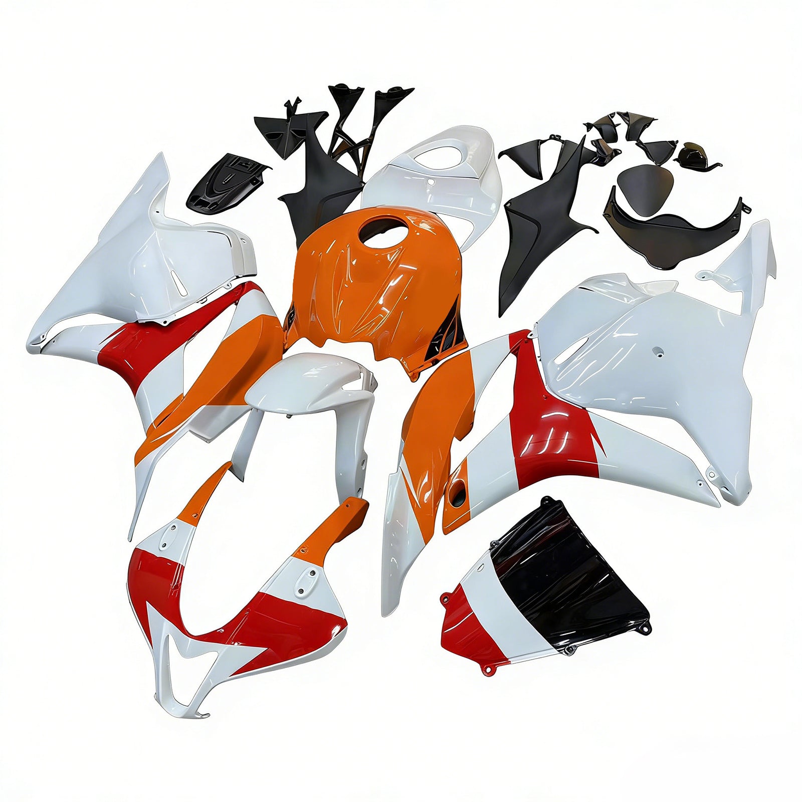 Amotopart 2009-2012 Honda CBR600RR Orange Red White Fairing Kit