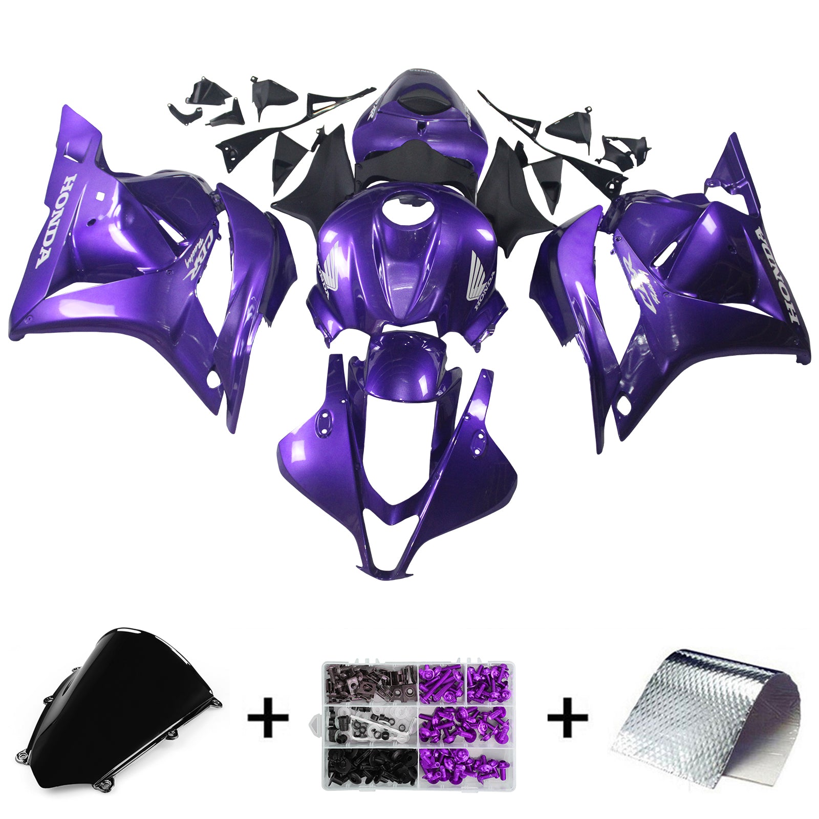 Amotopart 2009-2012 Honda CBR600RR Kit de carenado morado