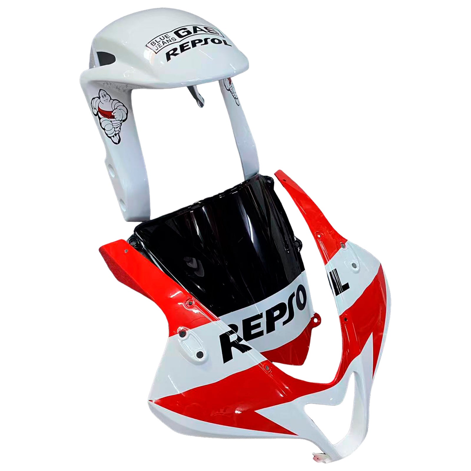 Amotopart 2009-2012 Honda CBR600RR White Red Fairing Kit