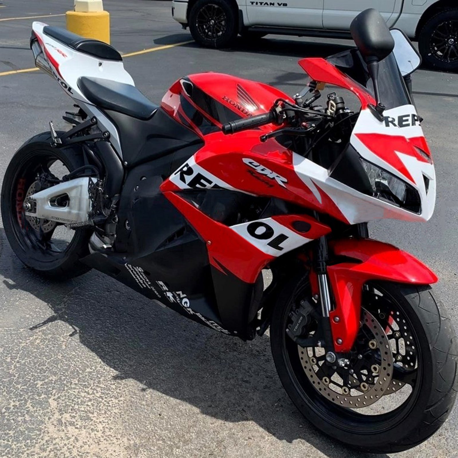 Amotopart 2009-2012 Honda CBR600RR White Red Fairing Kit