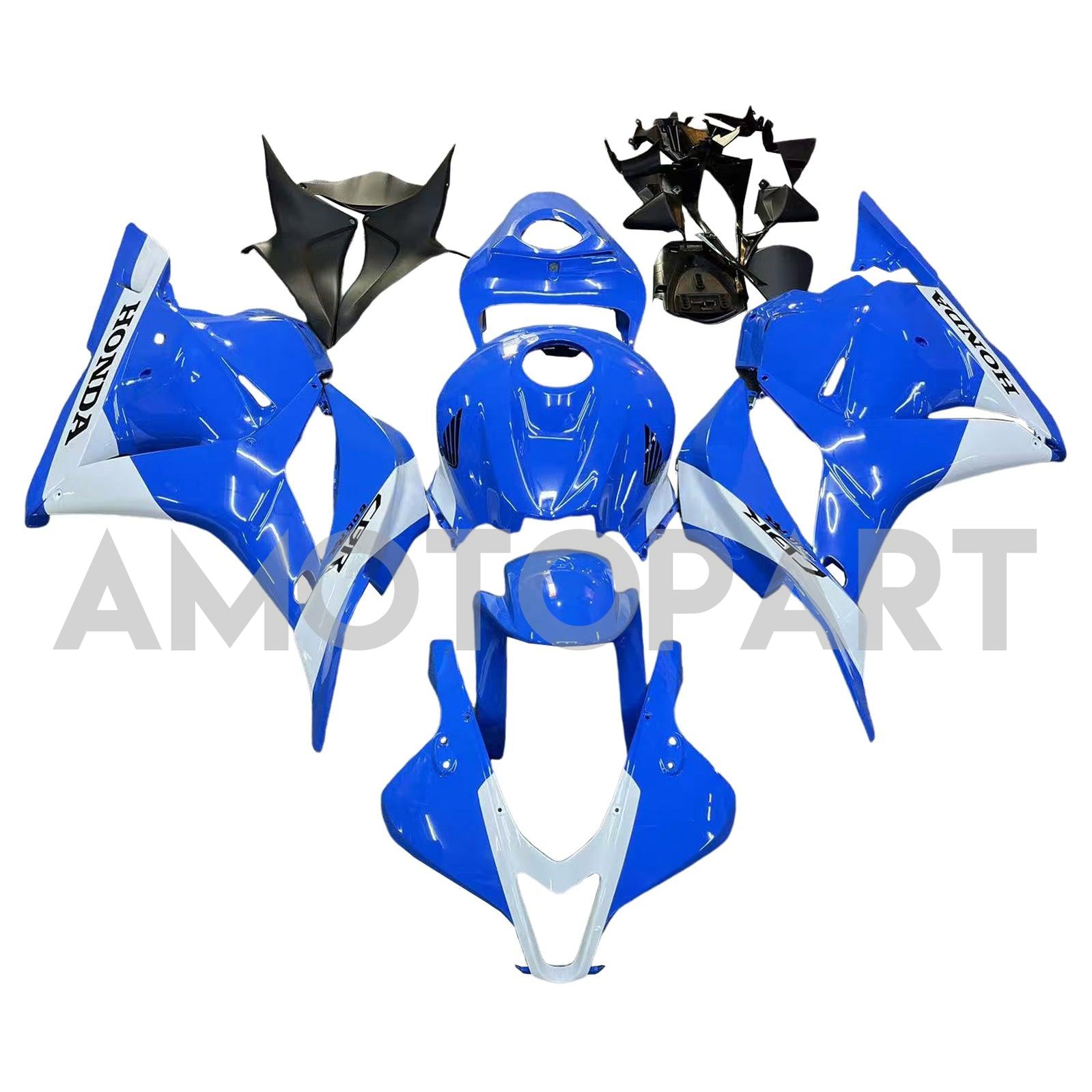 Amotopart 2009-2012 Honda CBR600RR Blue White Fairing Kit