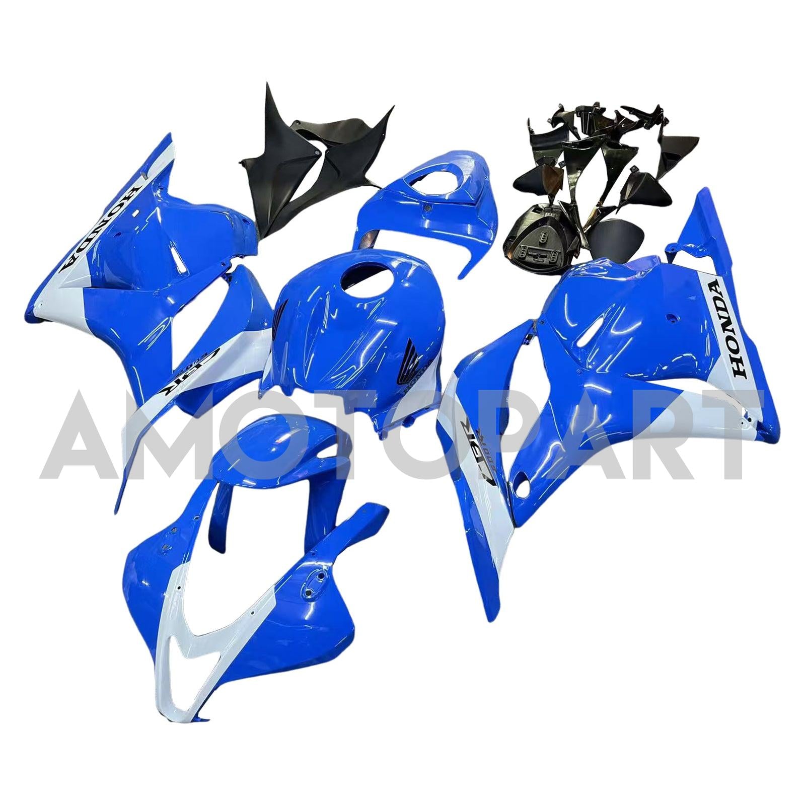 Amotopart 2009-2012 Honda CBR600RR Blue White Fairing Kit