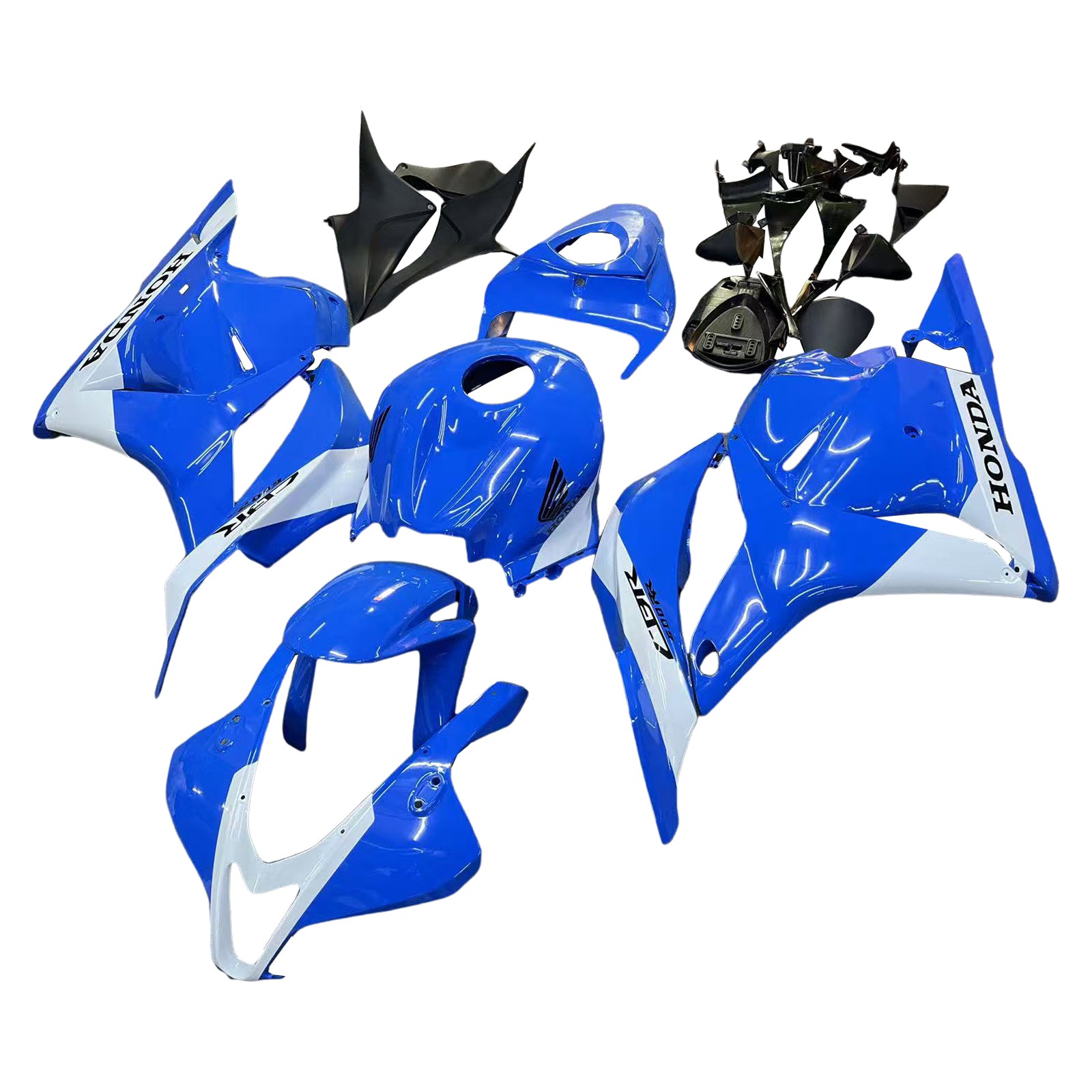 Amotopart 2009-2012 Honda CBR600RR Blue White Fairing Kit