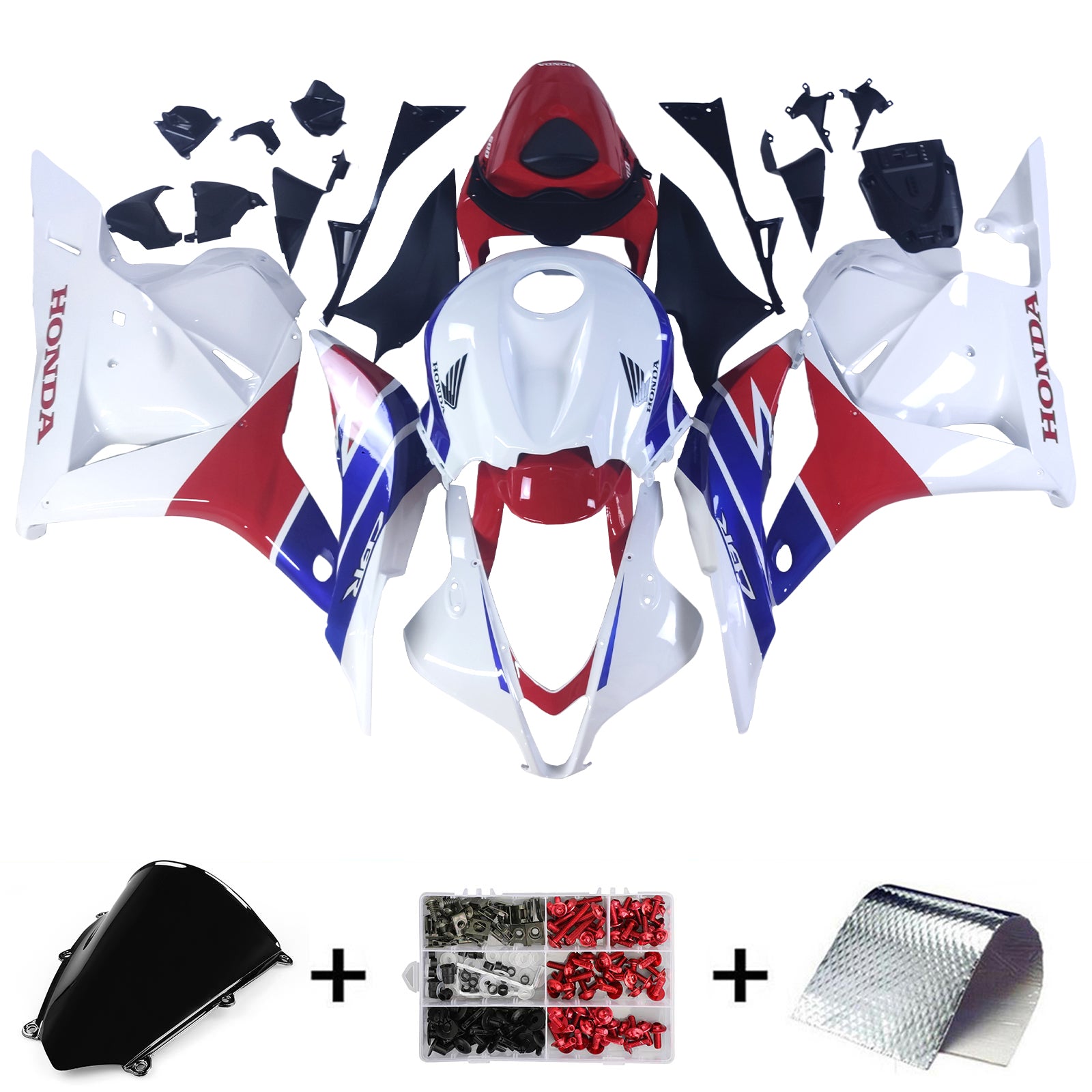Amotopart 2009-2012 Honda CBR600RR Blue Red White Fairing Kit