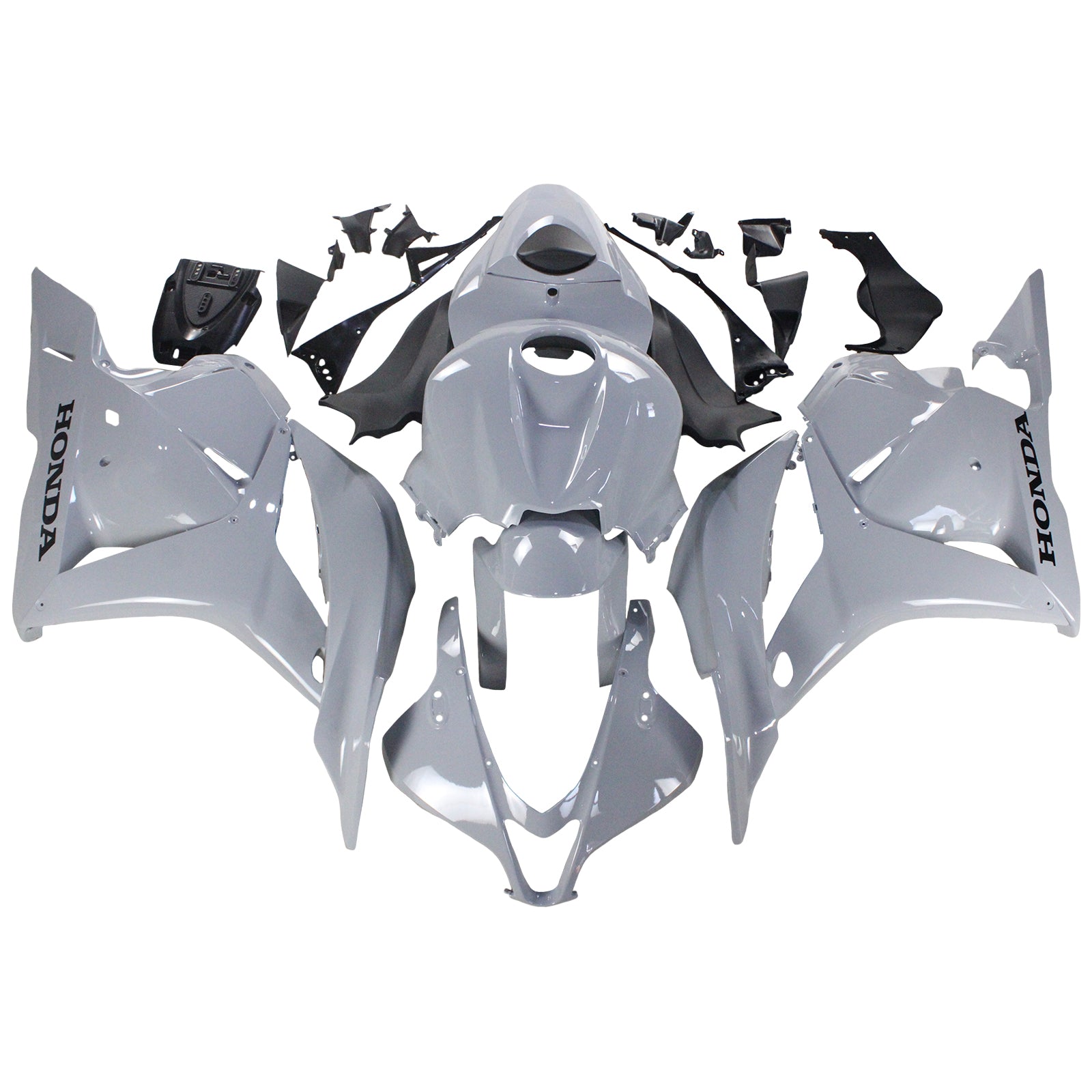 Amotopart 2009-2012 Honda CBR600RR Kit de carenado gris brillante