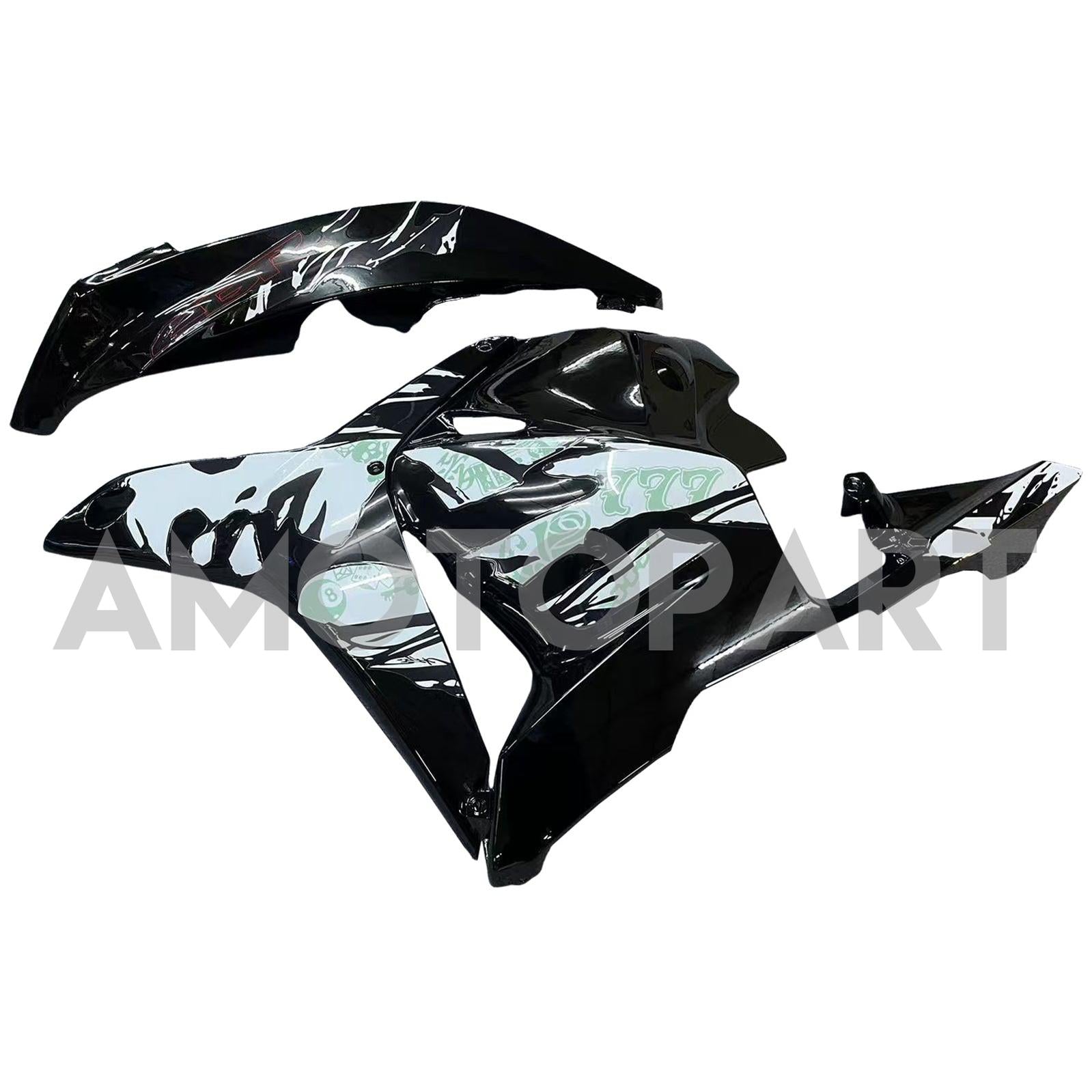 Amotopart 2009-2012 Honda CBR600RR Black White Fairing Kit