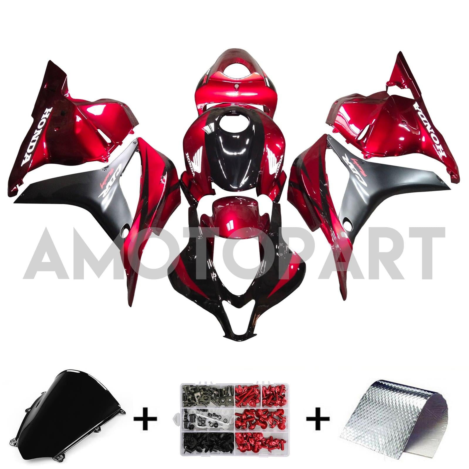 Amotopart 2009-2012 Honda CBR600RR Red Black Fairing Kit