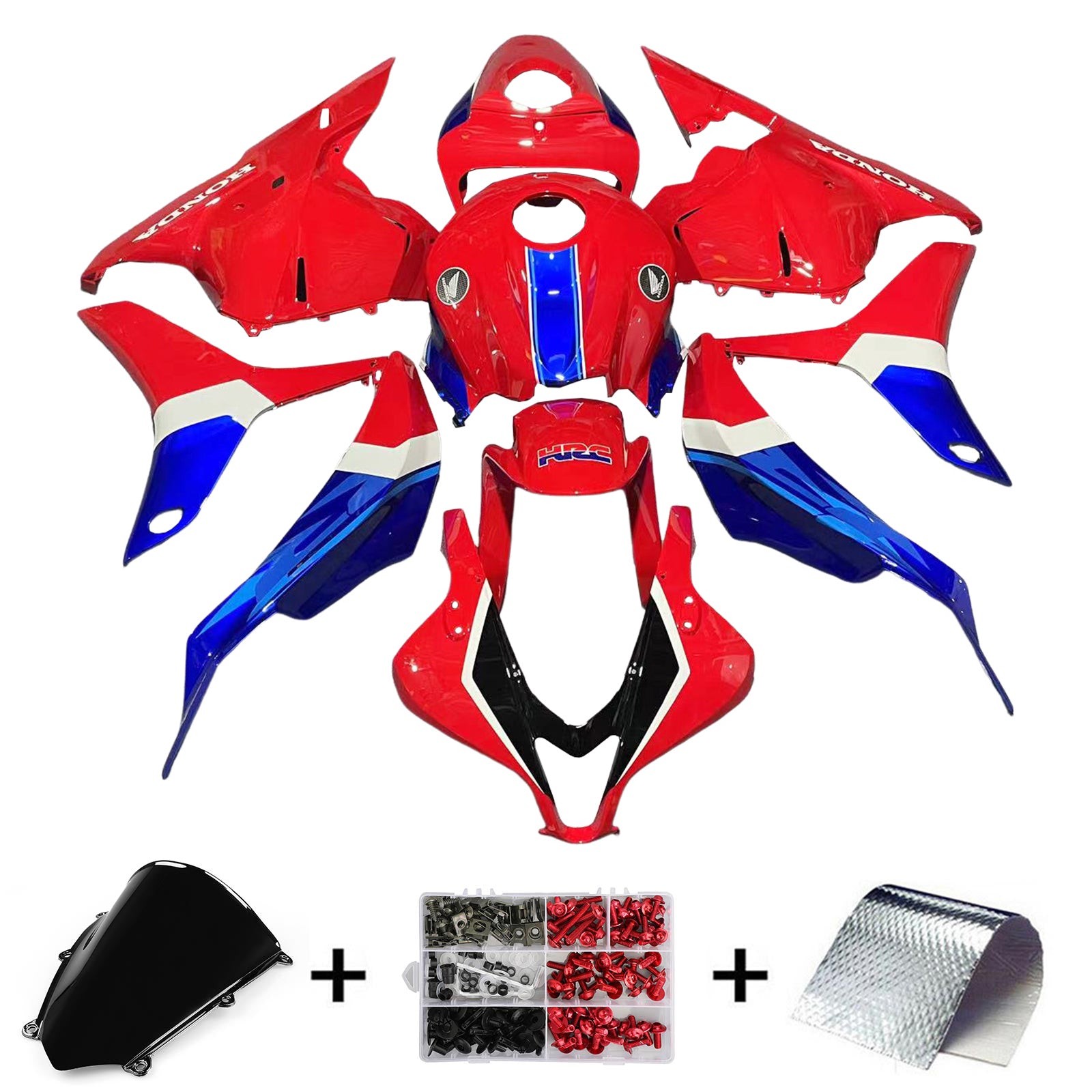 Amotopart 2009-2012 Honda CBR600RR Kit de carenado rojo azul blanco