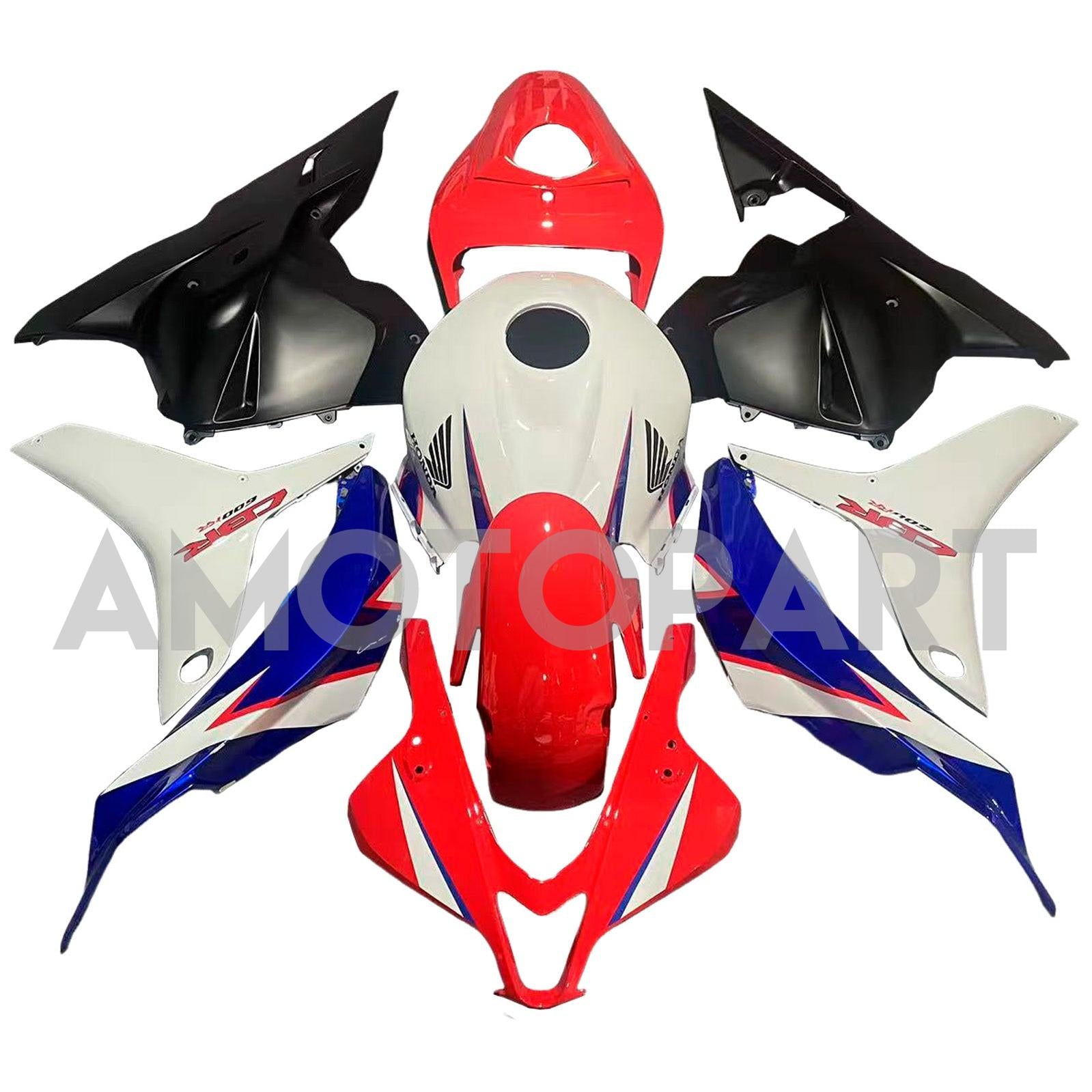 Amotopart 2009-2012 Honda CBR600RR White Red Blue Fairing Kit