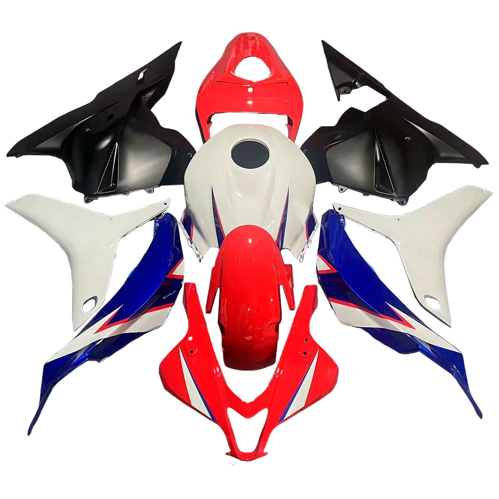 Amotopart 2009-2012 ホンダ CBR600RR ホワイト レッド ブルー フェアリングキット