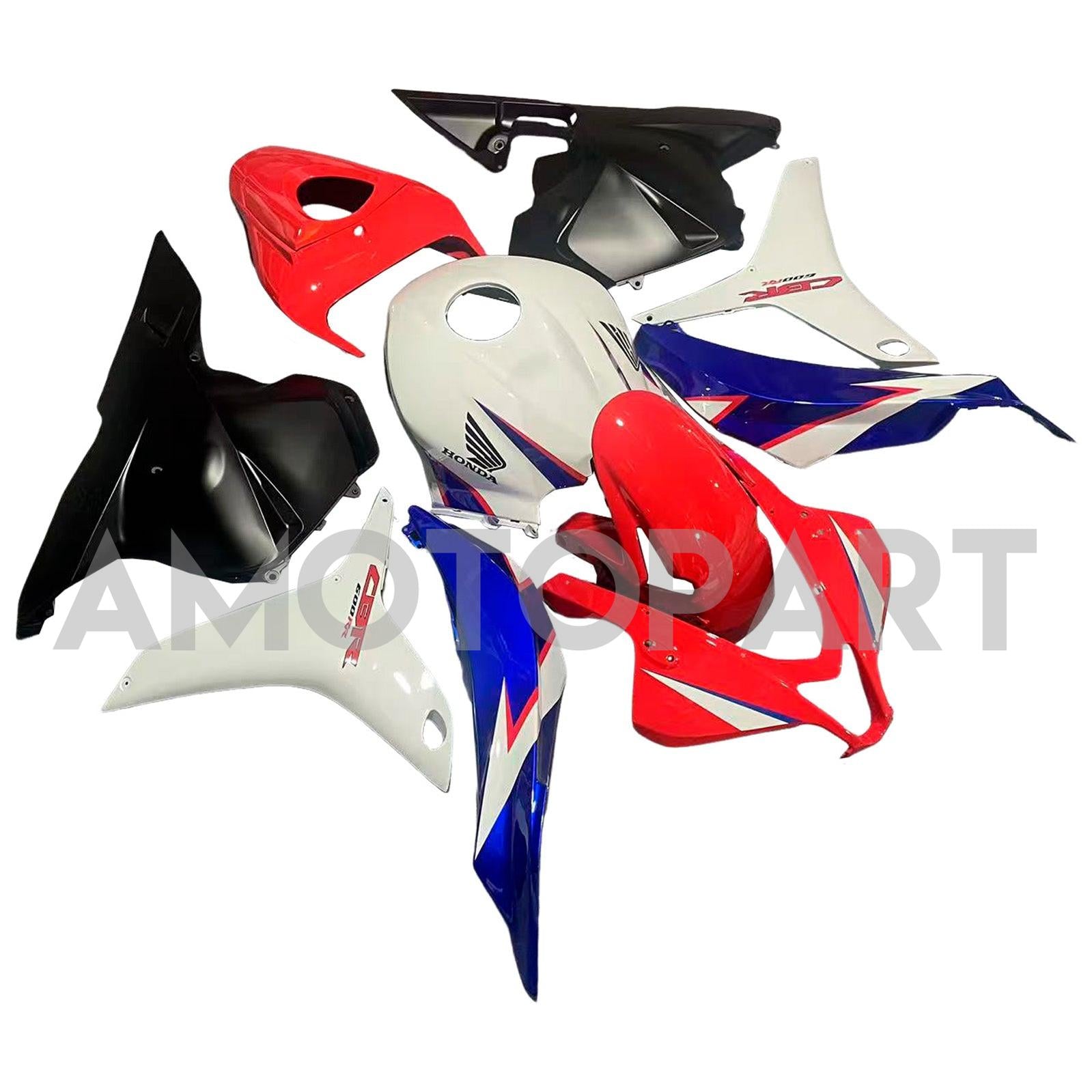 Amotopart 2009-2012 Honda CBR600RR WHITE RED BLUE FAILING KIT