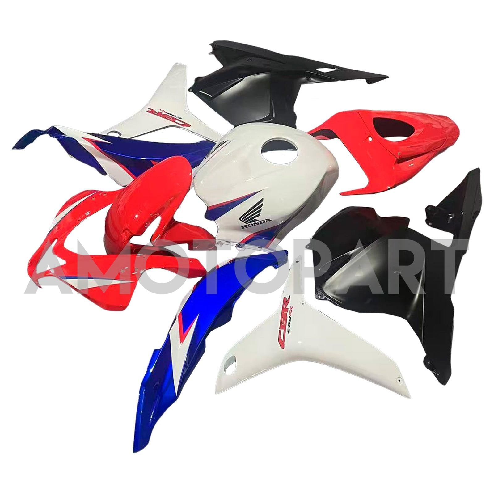 Amotopart 2009-2012 Honda CBR600RR WHITE RED BLUE FAILING KIT