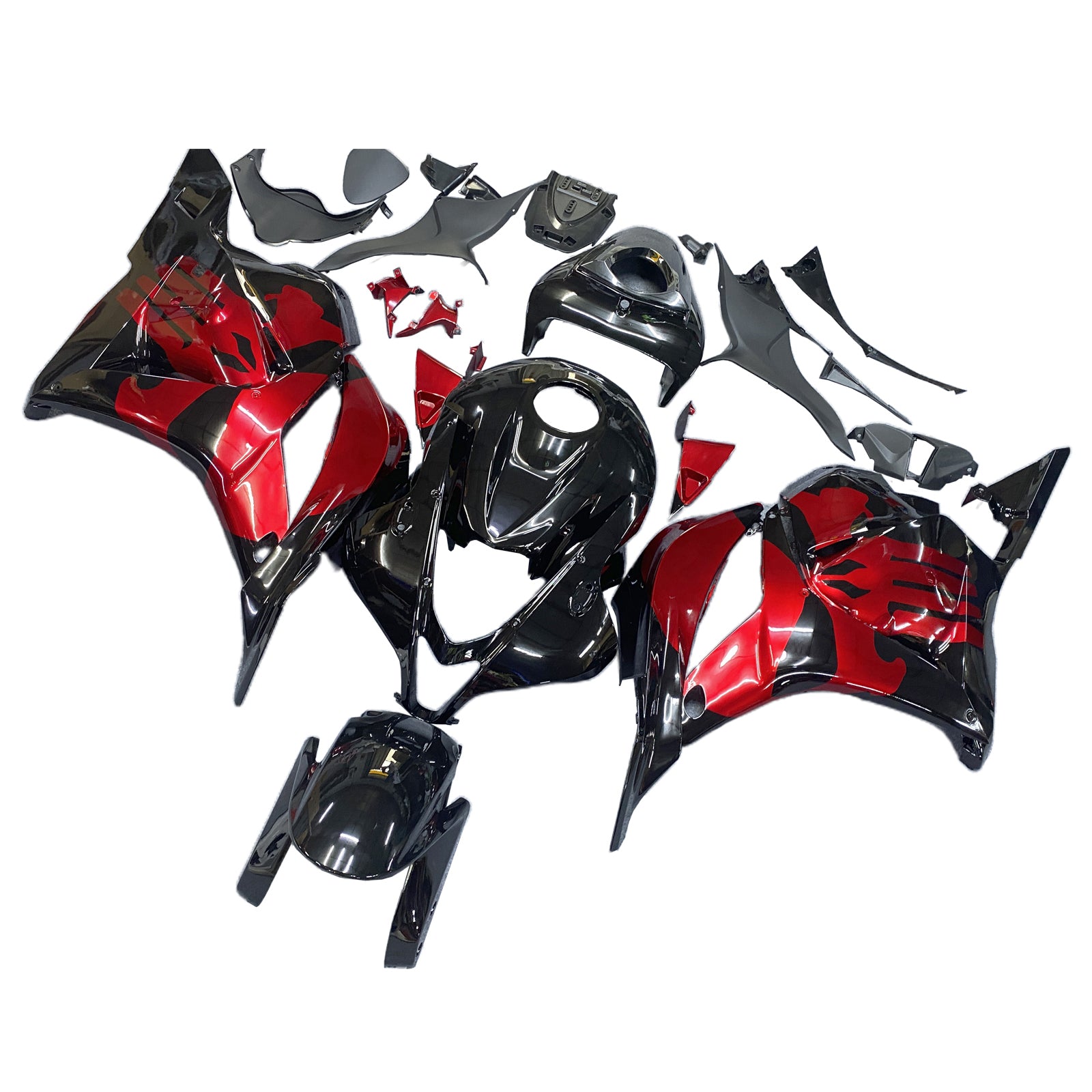 Amotopart 2009–2012 Honda CBR600RR Rot-Schwarzes Verkleidungsset