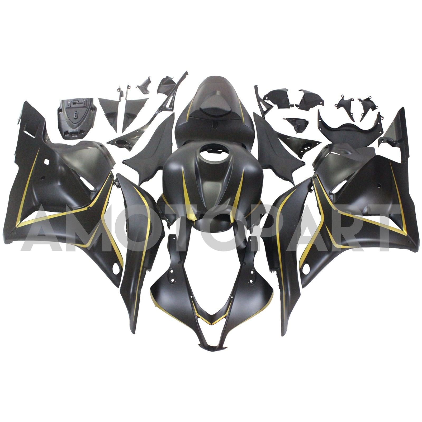 Amotopart 2009-2012 Honda CBR600RR Black Gold Fairing Kit