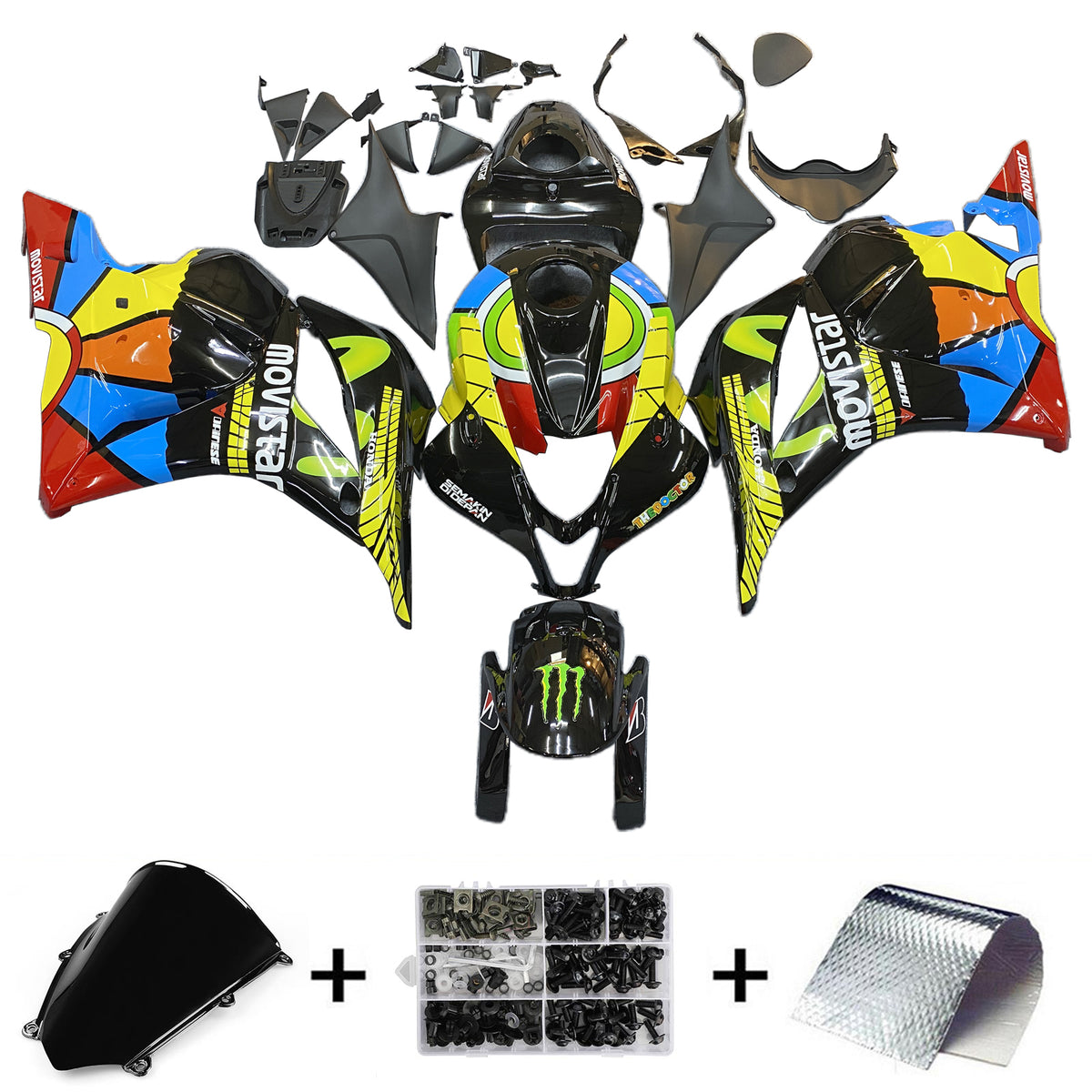 Kit de carénage multicolore Amotopart 2009-2012 Honda CBR600RR