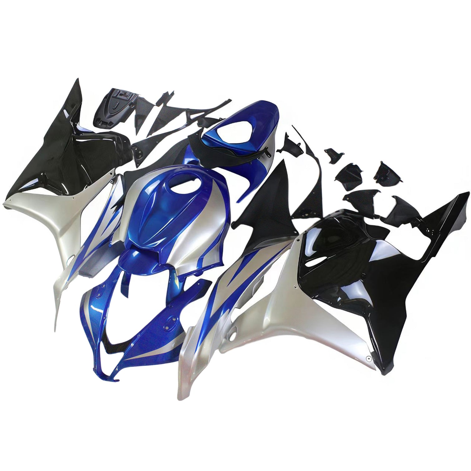 Amotopart 2009–2012 Honda CBR600RR Schwarz Blau Verkleidungsset