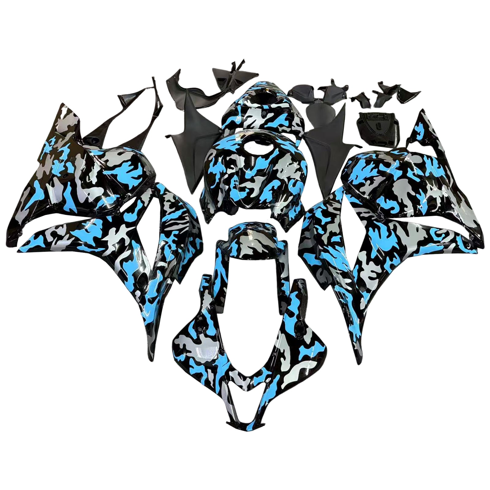 Amotopart 2009-2012 Honda CBR600RR Black Blue Grey Fairing Kit