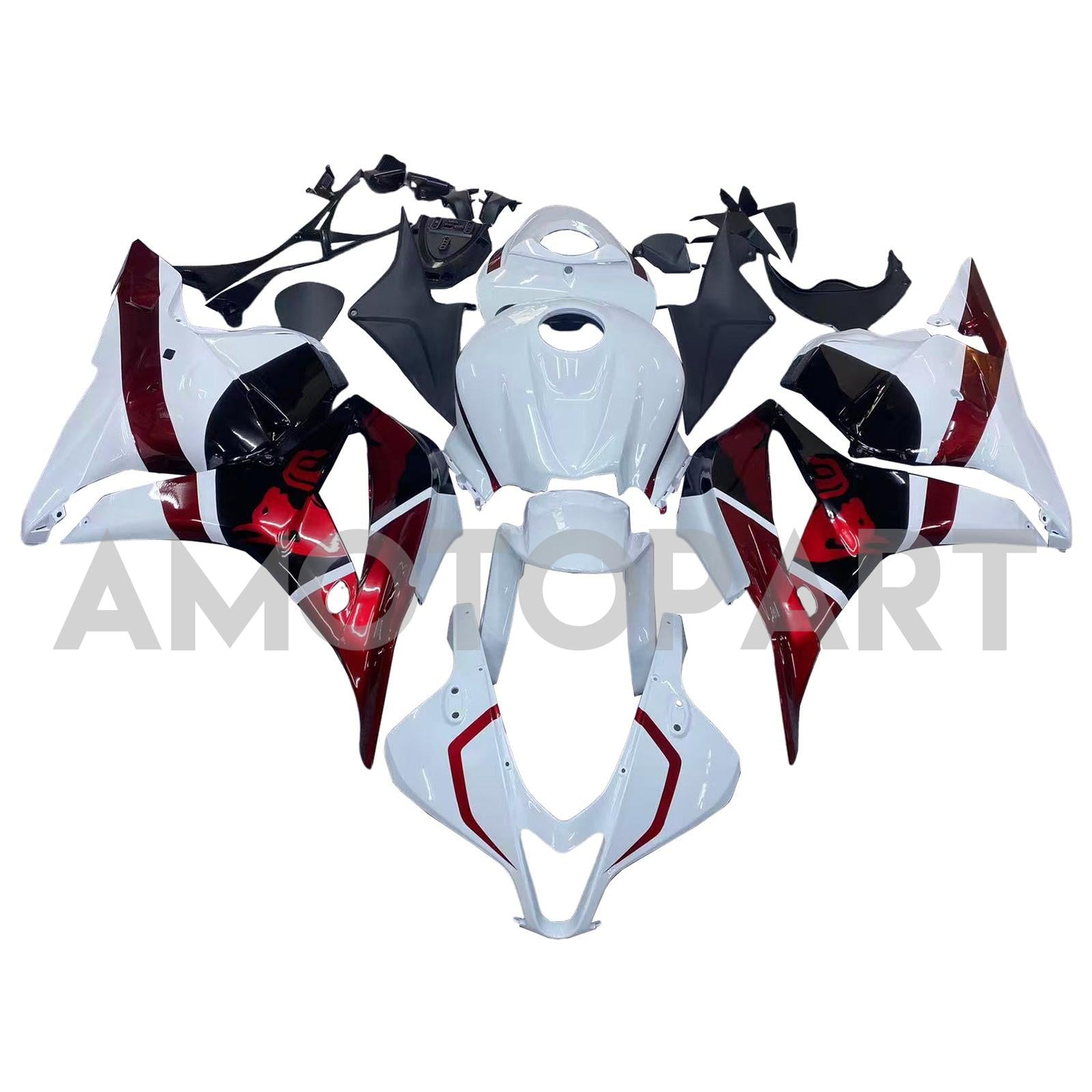 Amotopart 2009-2012 Honda CBR600RR White Red Black Fairing Kit