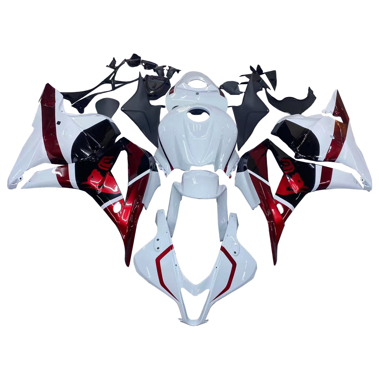 Amotopart 2009-2012 Honda CBR600RR Vit Röd Svart Fairing Kit