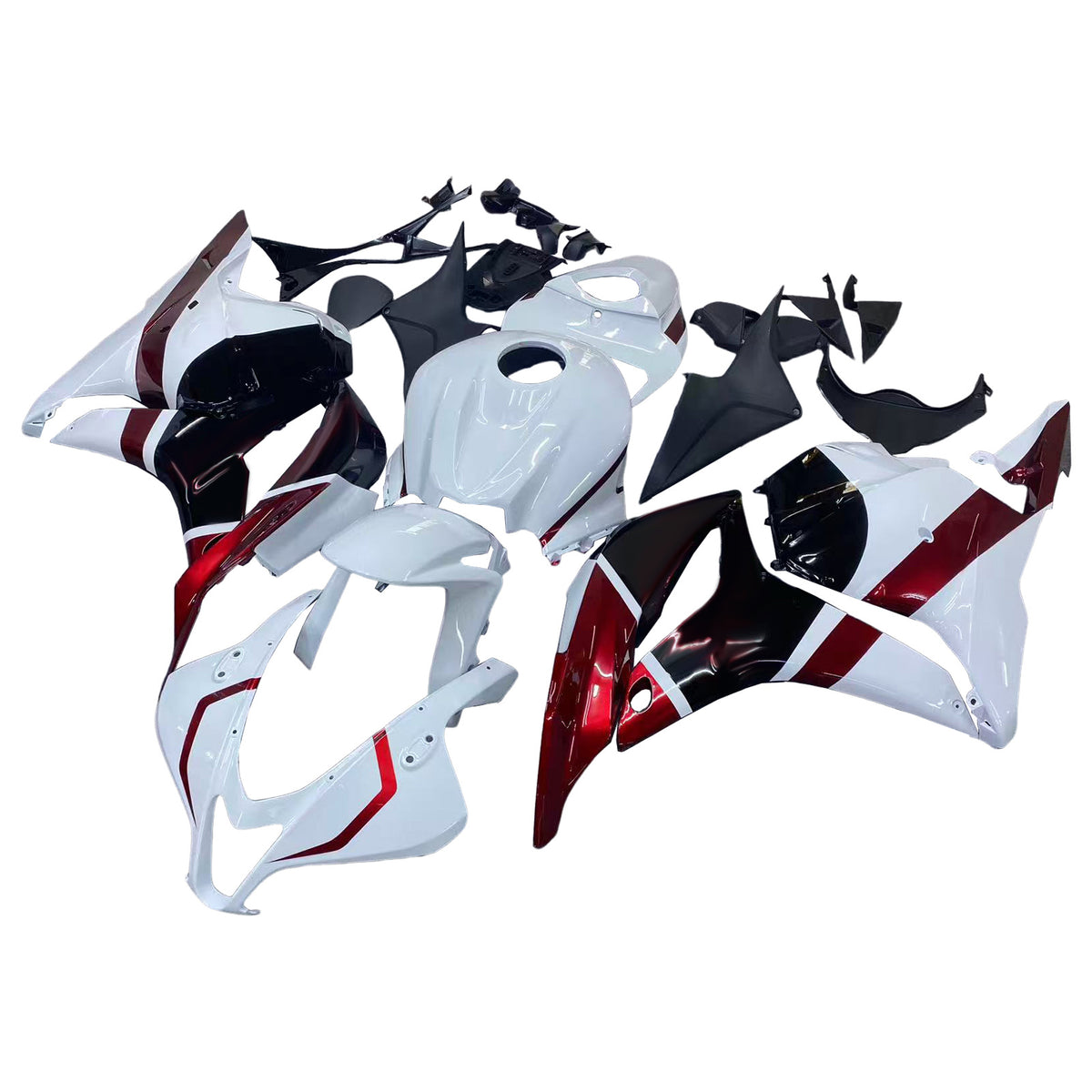 Amotopart 2009-2012 Honda CBR600RR Vit Röd Svart Fairing Kit