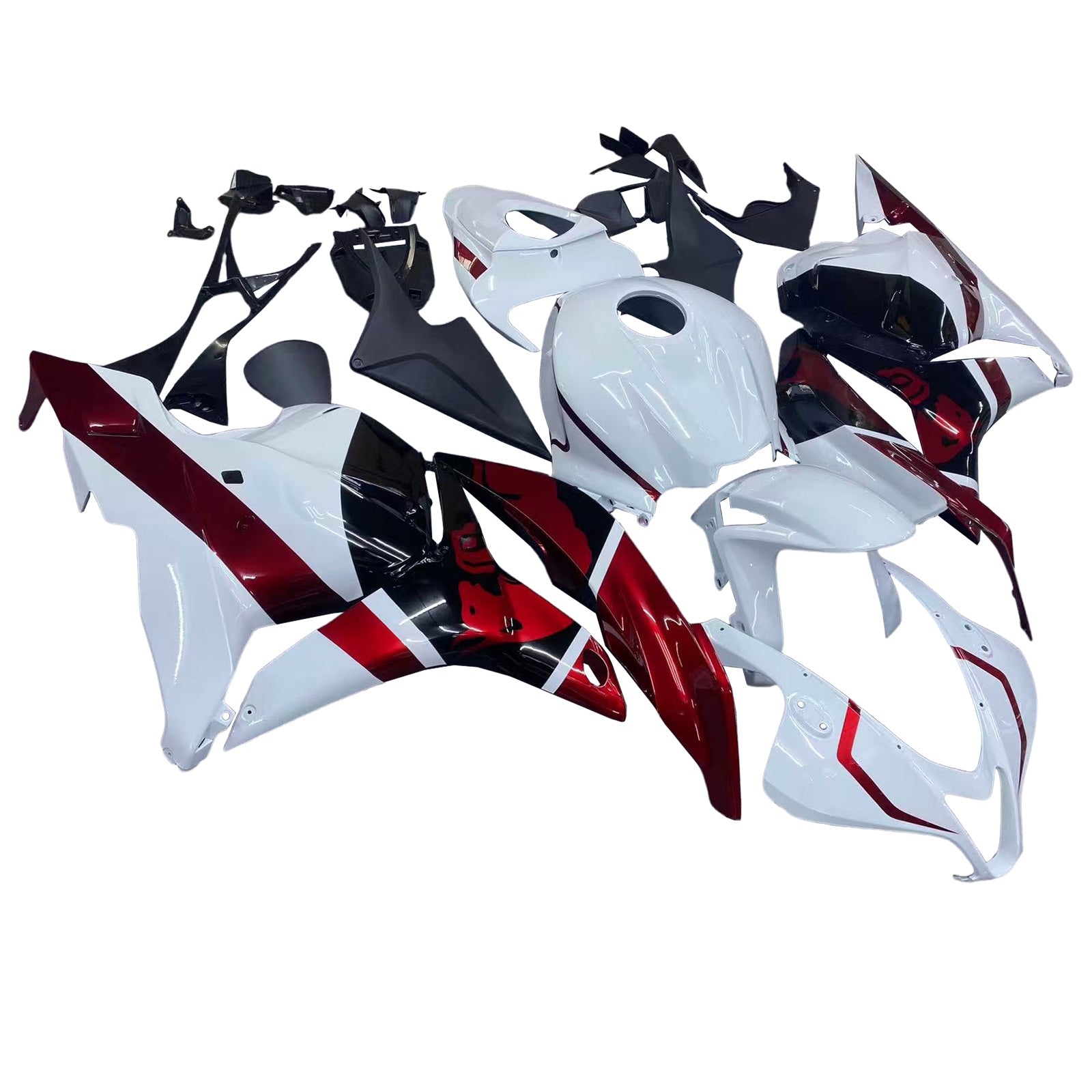 Amotopart 2009-2012 Honda CBR600RR White Red Black Fairing Kit
