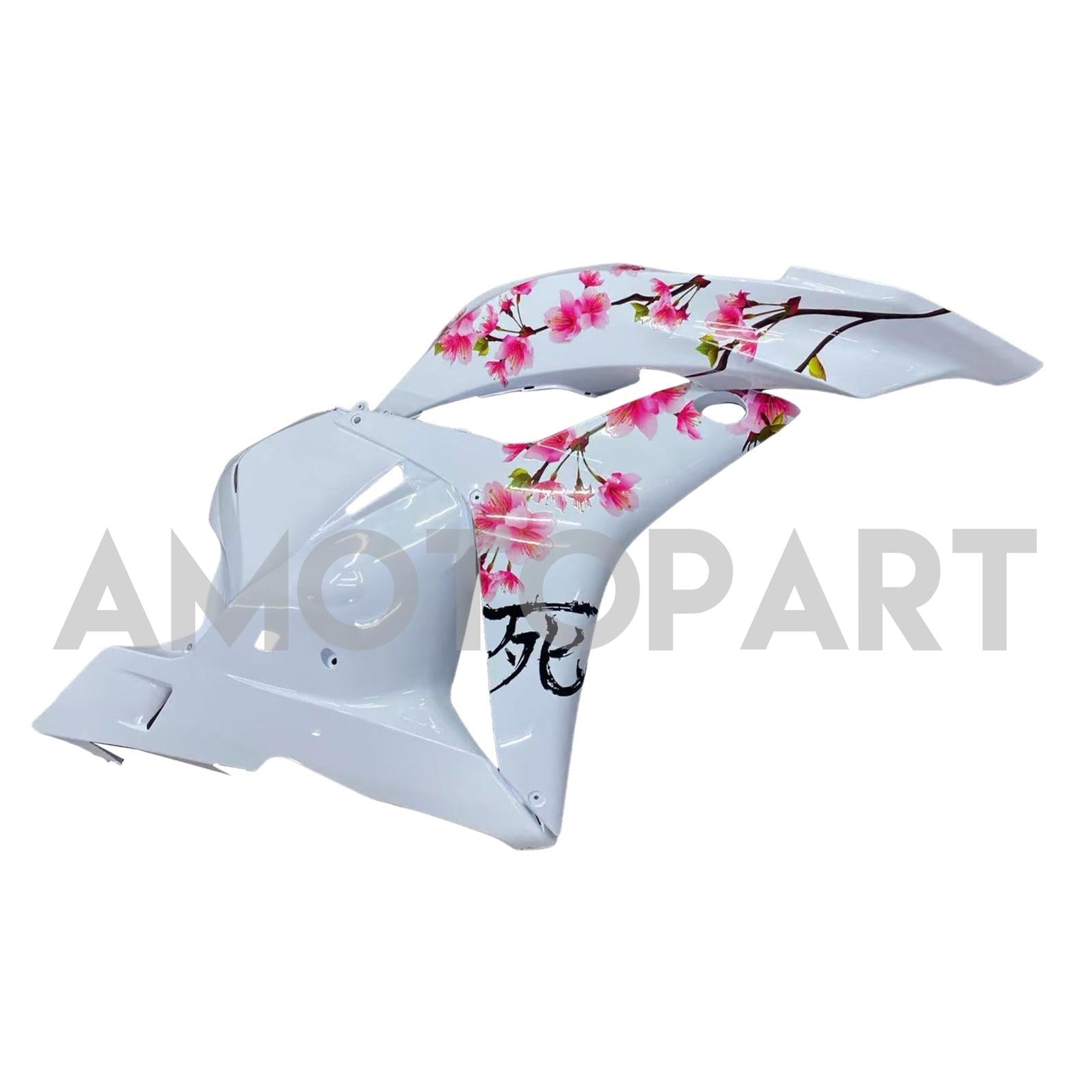AMOTOPART 2009-2012 Honda CBR600RRブラックホワイトチェリーブロッサムフェアリングキット