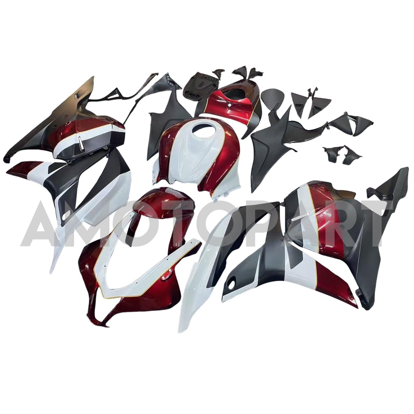 AMOTOPART 2009-2012 Honda CBR600RRブラックホワイトダークレッドフェアリングキット
