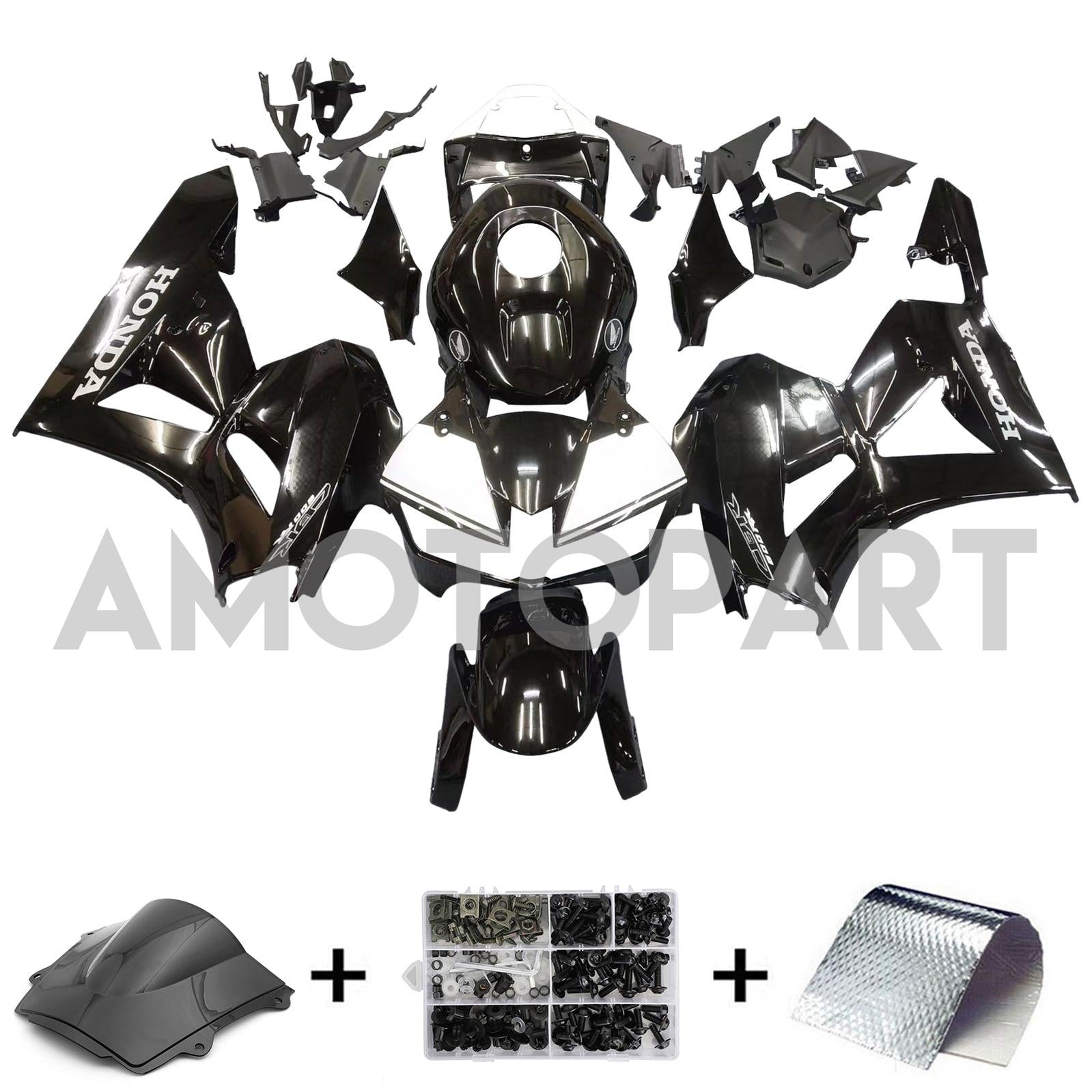 Amotopart 13-25 US ver. & 13-23 European ver. Honda CBR600RR Fairing G-Black Kit