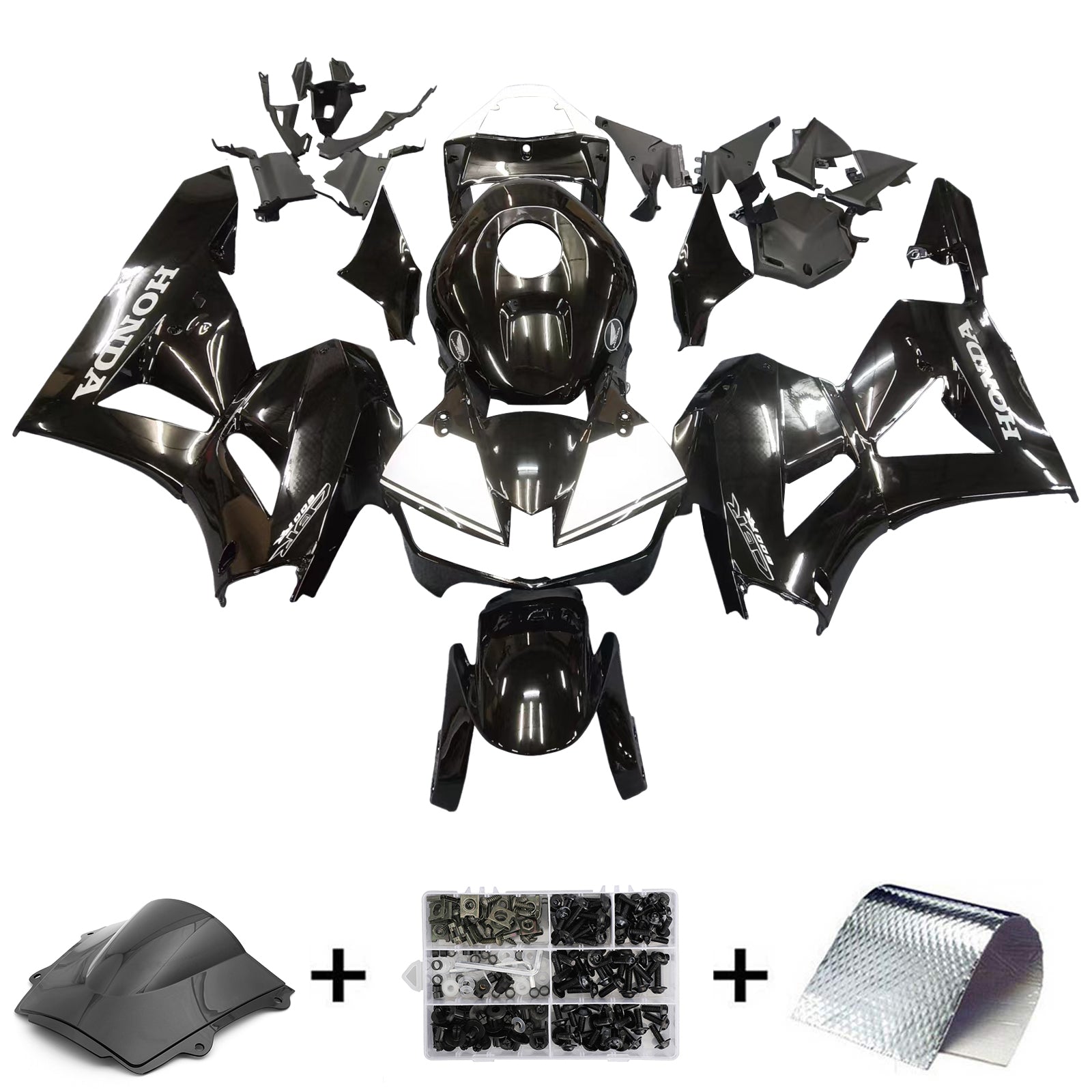 Amotopart 2013-2023 Honda CBR600RR Kit de carenado G-Negro