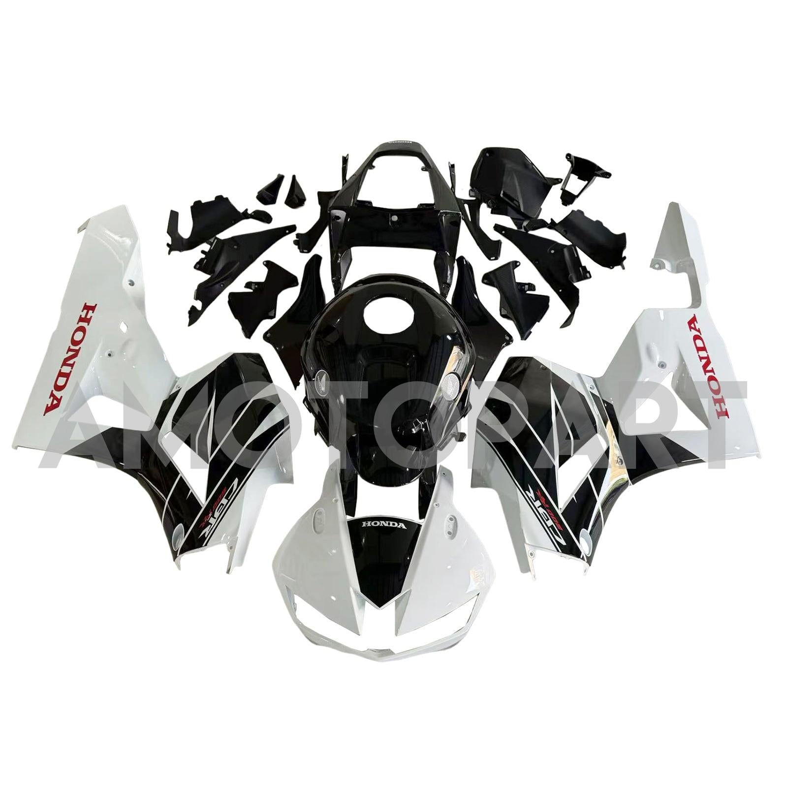Amotopart 13-25 US ver. & 13-23 European ver. Honda CBR600 Fairing White&Black Style2 Kit