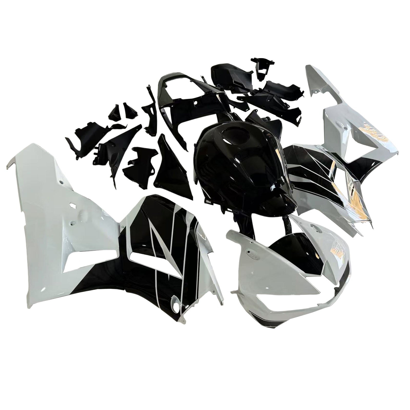 Amotopart 13-25 US ver. & 13-23 European ver. Honda CBR600 Fairing White&Black Style2 Kit