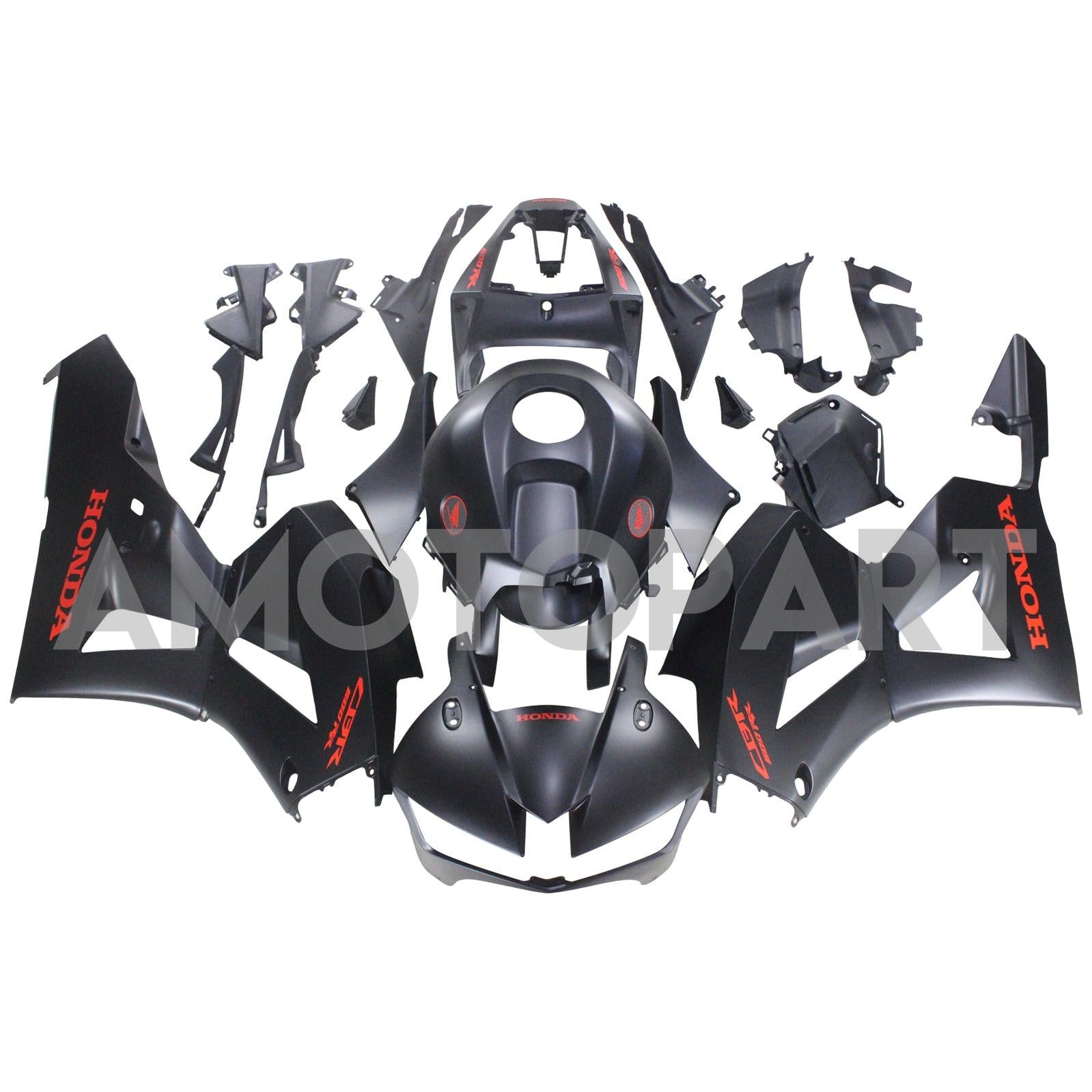 Amotopart 13-25 US ver. & 13-23 European ver. Honda CBR600 Fairing Matte Black&Red Logo Kit