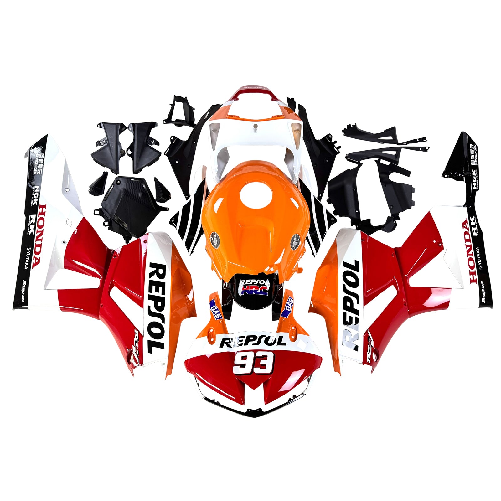 Amotopart 2013-2020 Honda CBR600 Fairing Red&Orange Repjol Kit