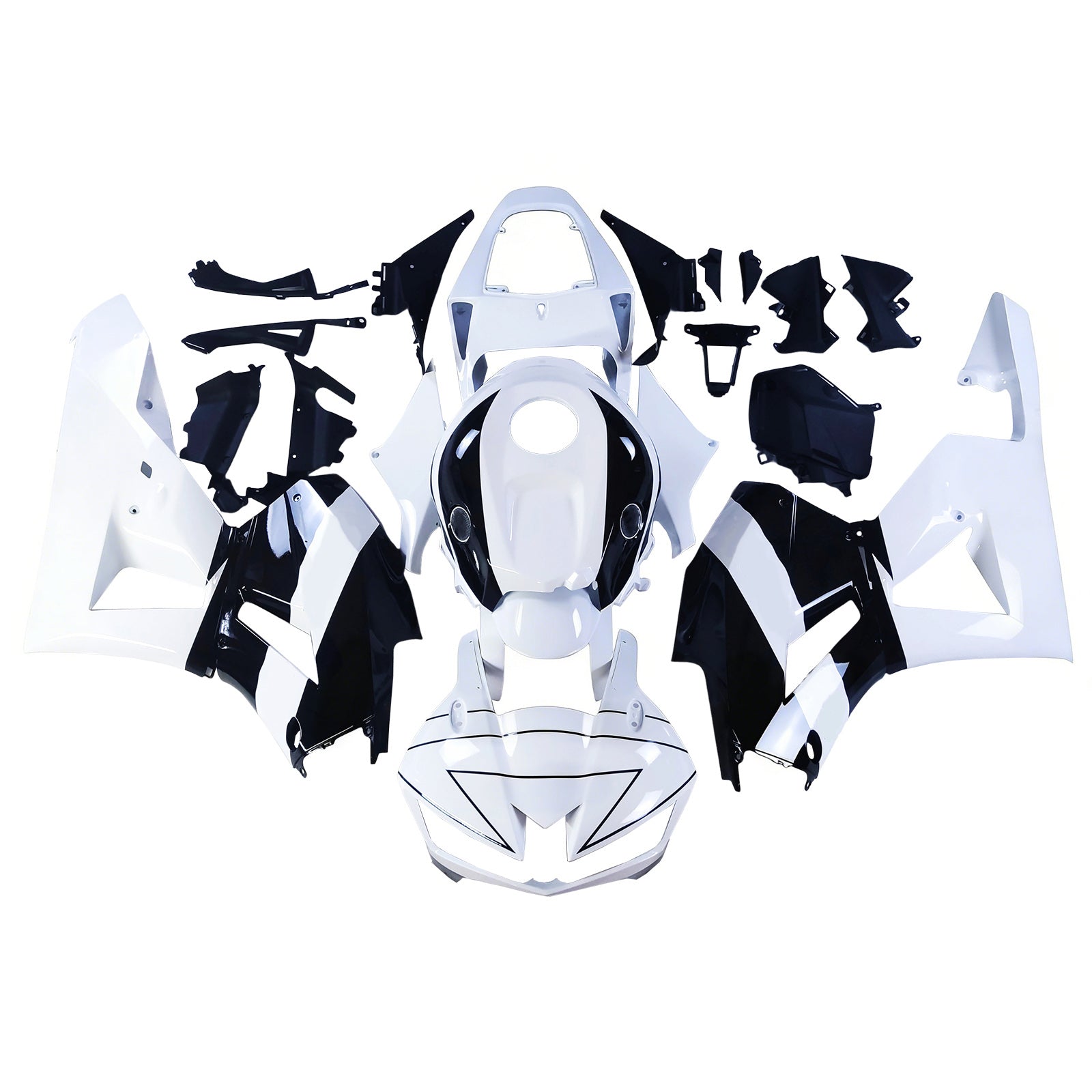 Amotopart 13-25 US ver. & 13-23 Europäische Version Honda CBR600 Verkleidung Weiß&Schwarzes Repjol-Set