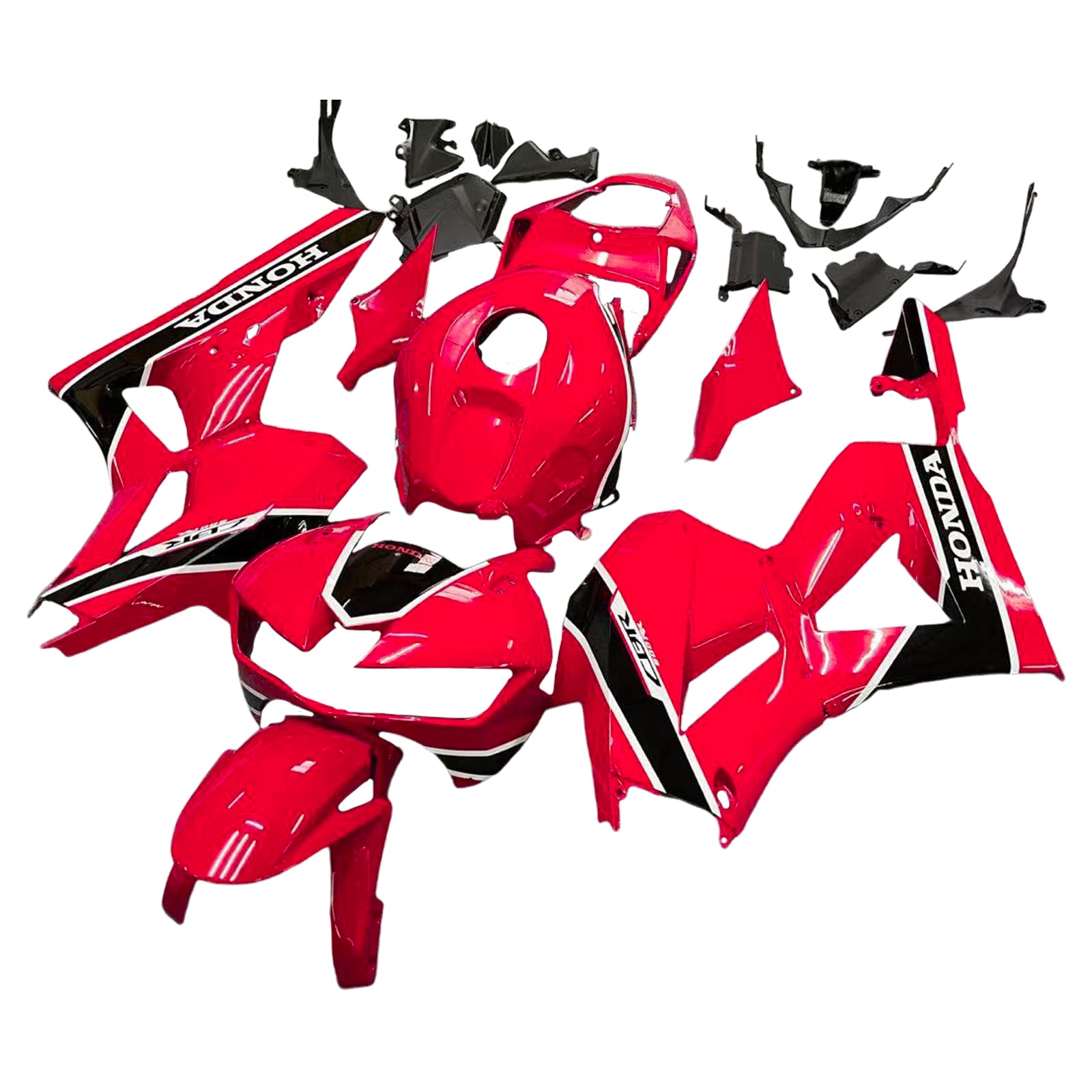 Amotopart 2013-2023 Honda CBR600 Kit de carénage rouge et noir Style3