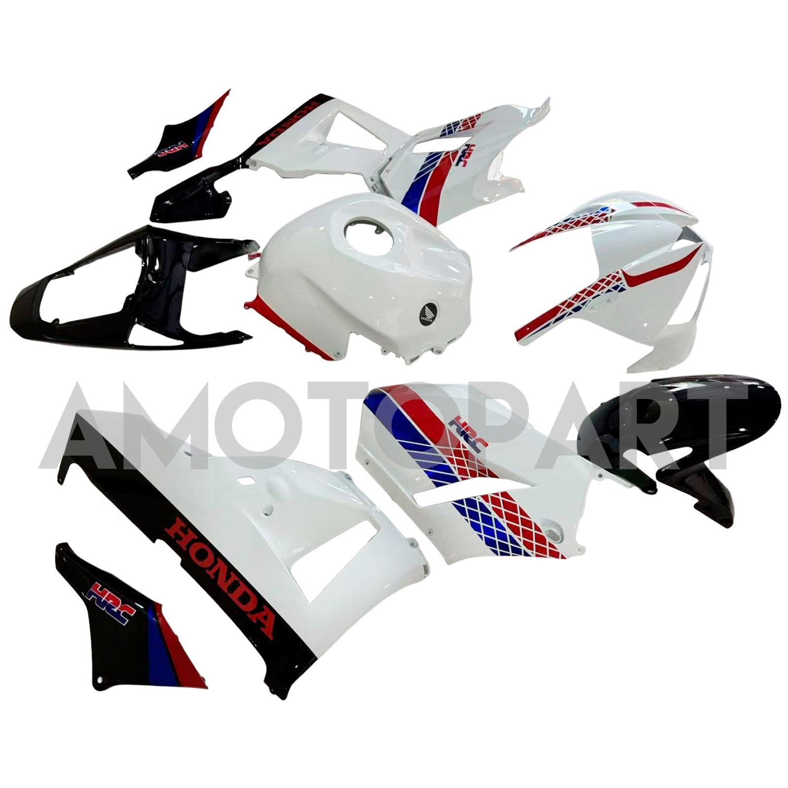 Amotopart Verkleidung für Honda CBR600 (2013–2020), Weiß&Blau&Rotes Trikot