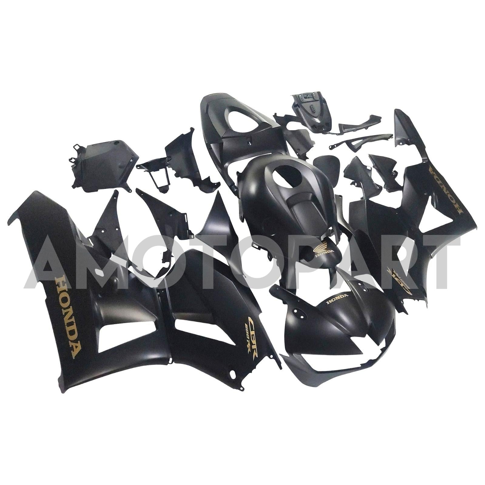 Amotopart 13-25 US ver. & 13-23 European ver. F5 CBR600RR Honda Matte Black with Gold Logo Fairing Kit
