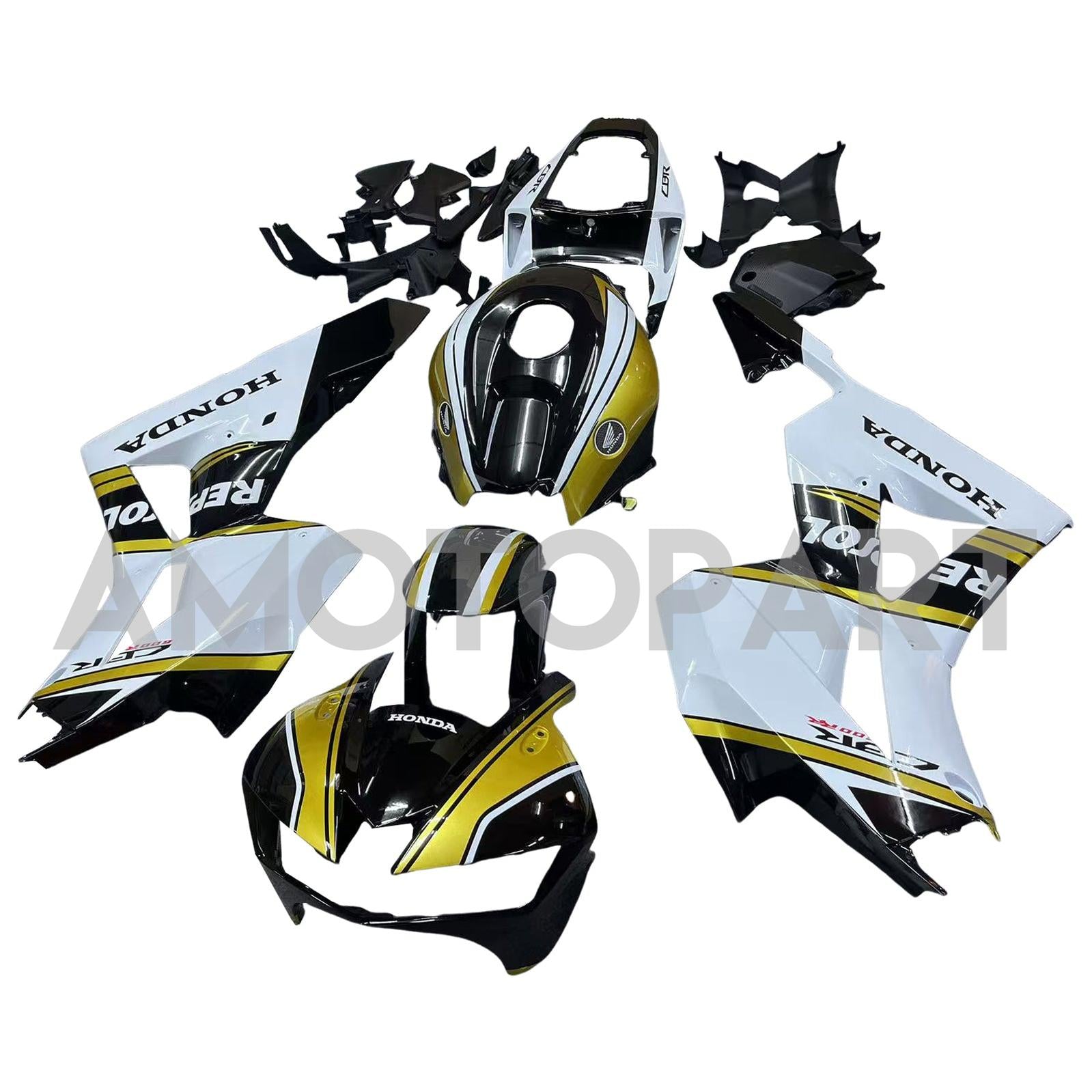Amotopart 13-25 US verze. & 13-23 Evropská verze F5 CBR600RR Honda Gold&Sada bílé kapotáže